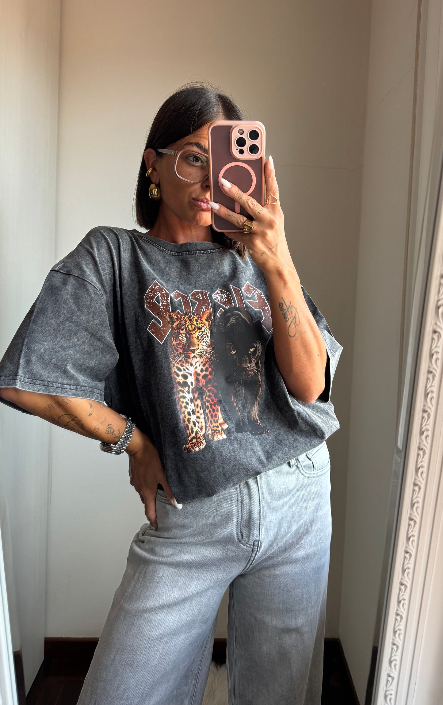 T-shirt over tiger