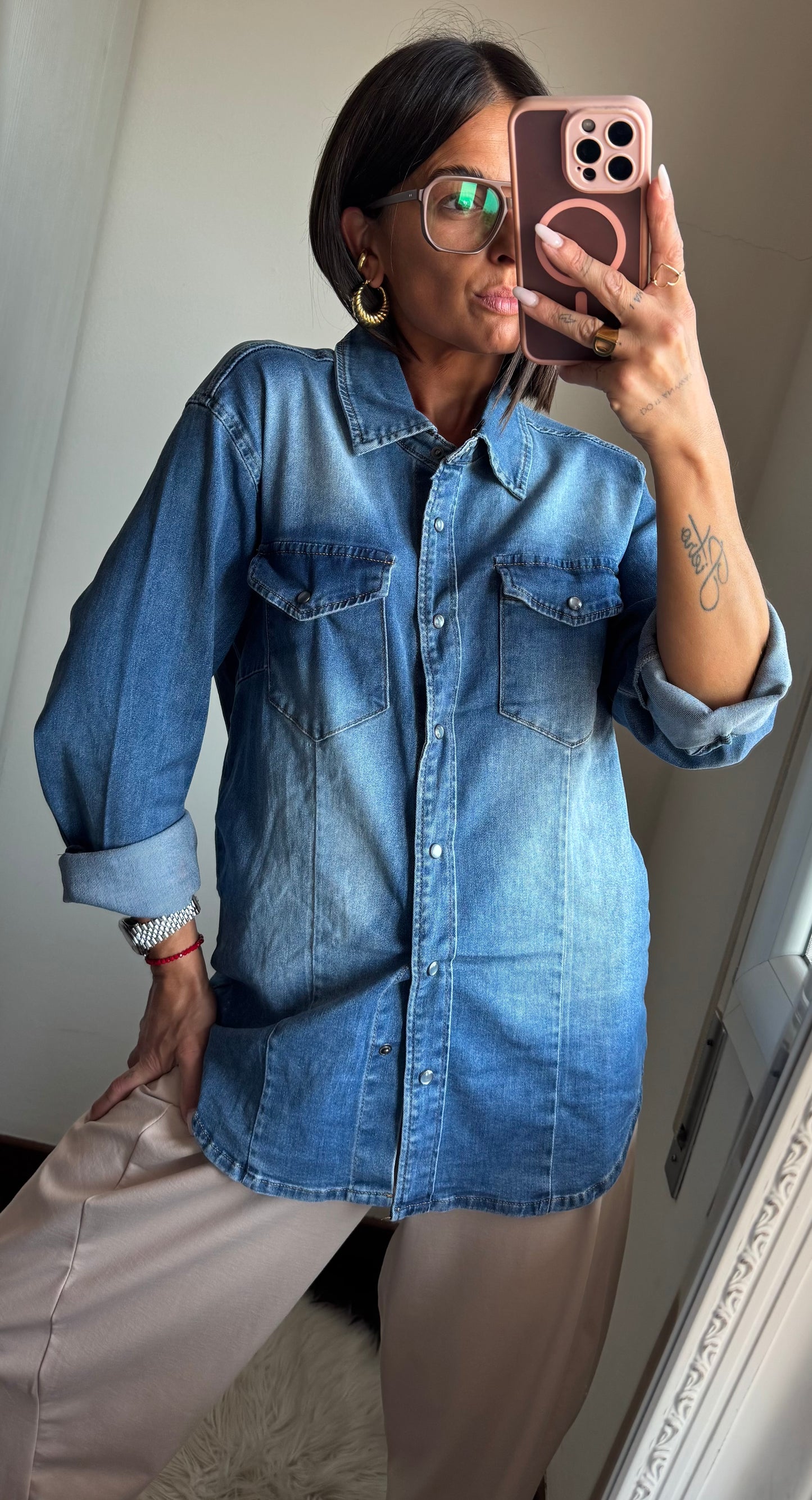 Camicia denim over