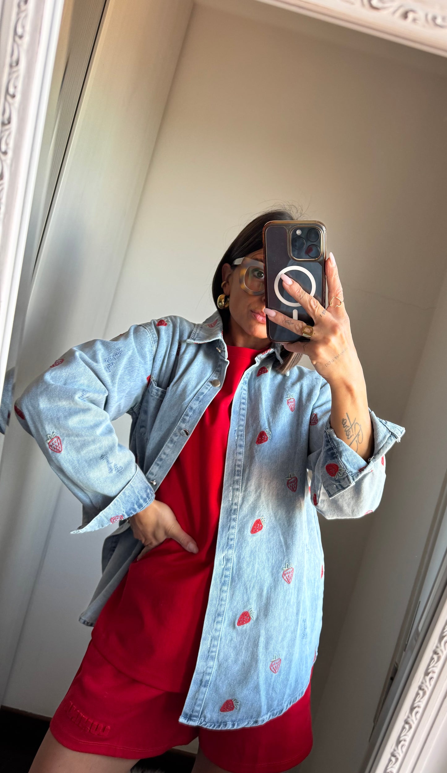 Giacca a camicia strawberries