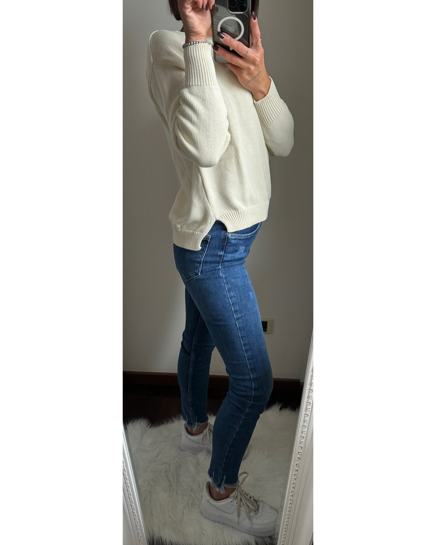 Jeans skinny sfrangiato