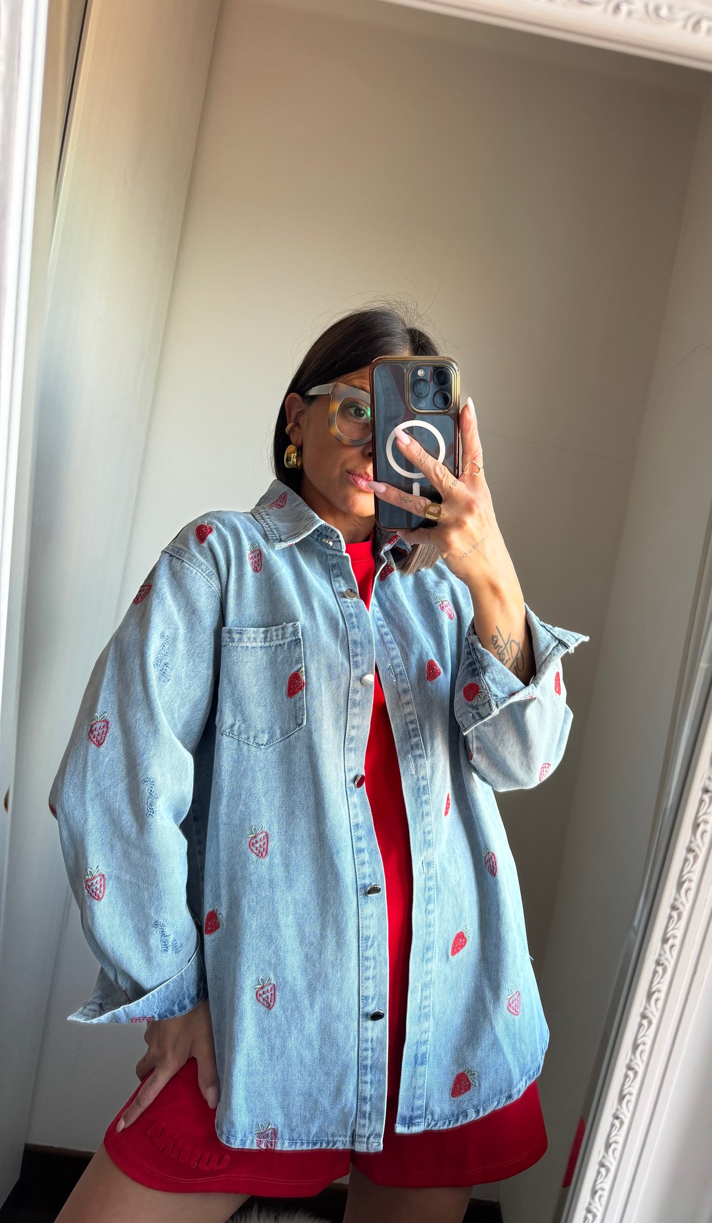 Giacca a camicia strawberries