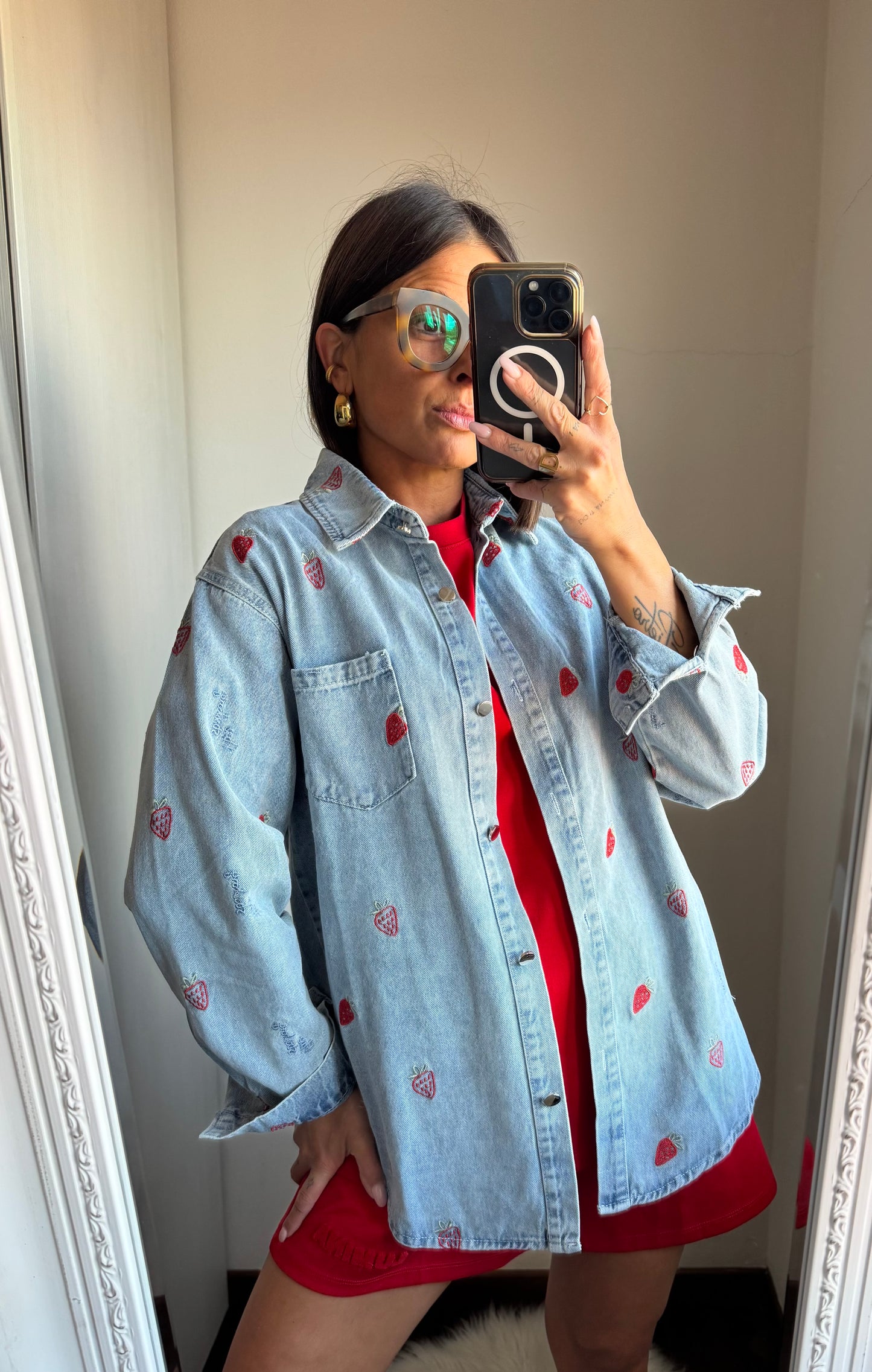 Giacca a camicia strawberries