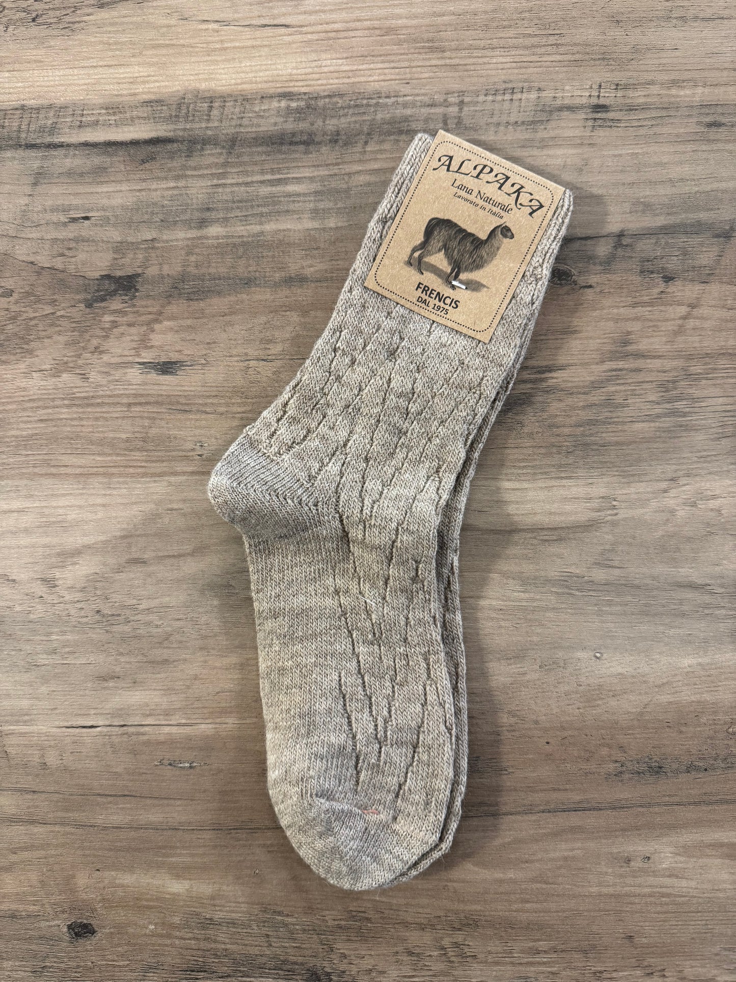 Calzino alpaka intrecciato