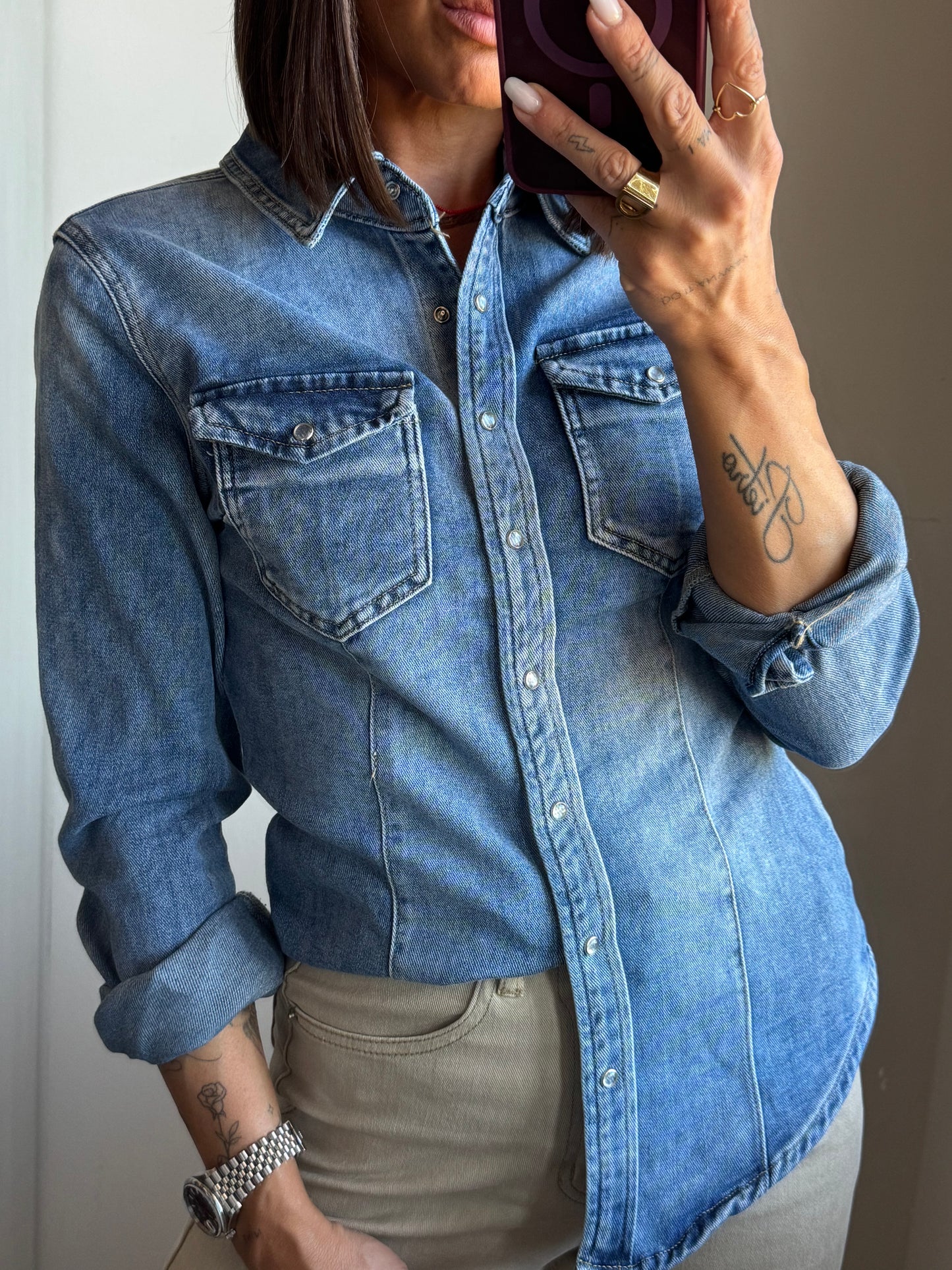 Camicia denim basic