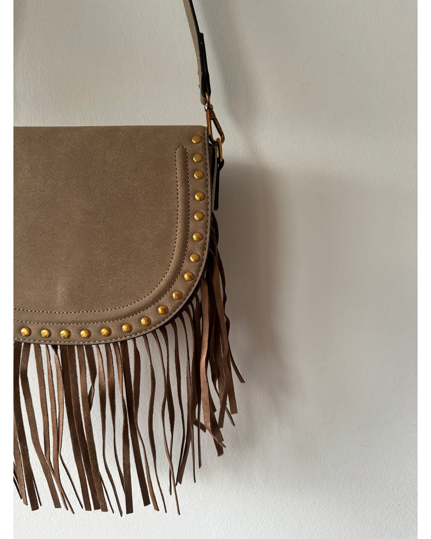 Borsa frange marrone