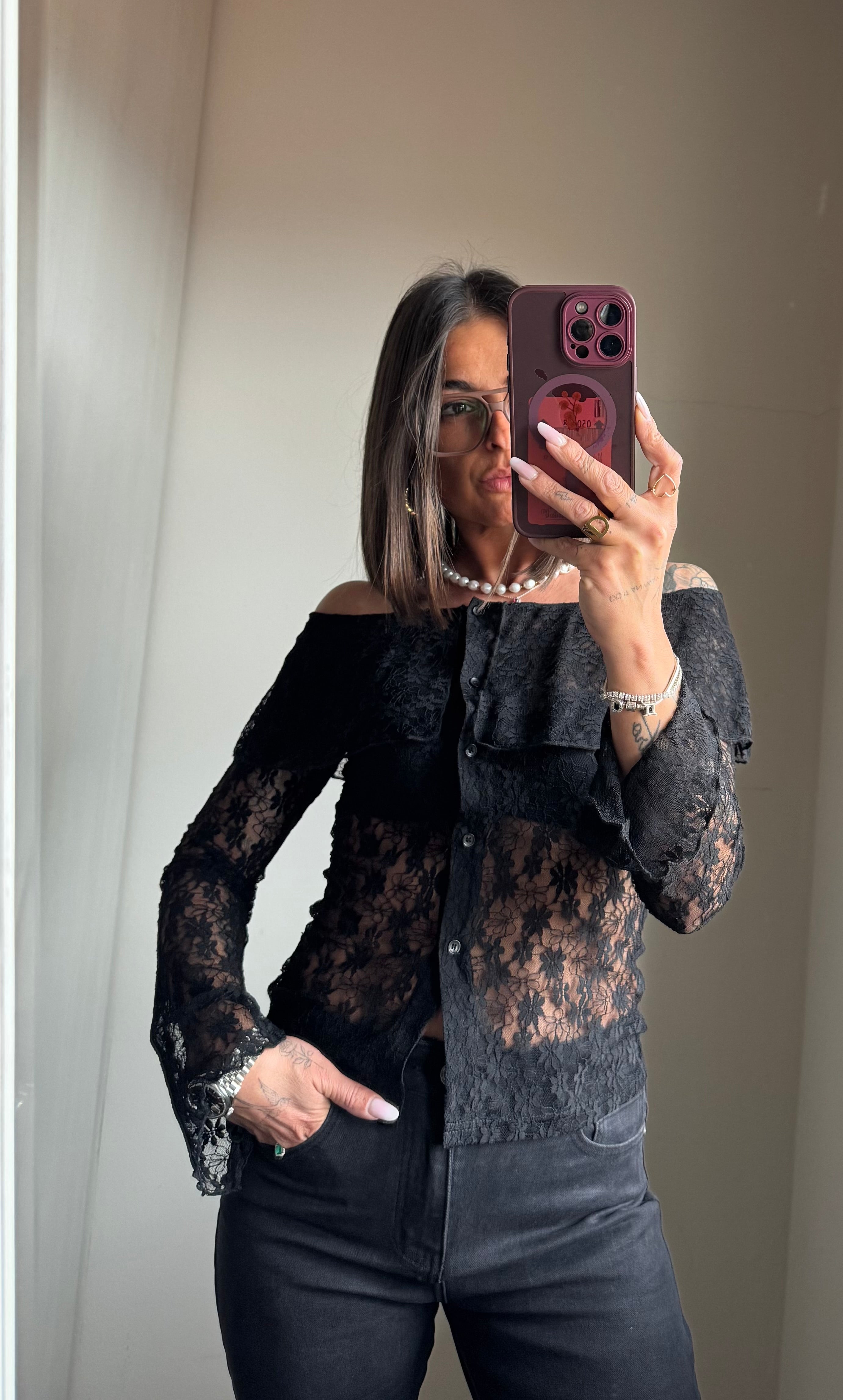 Blusa in pizzo Lumina