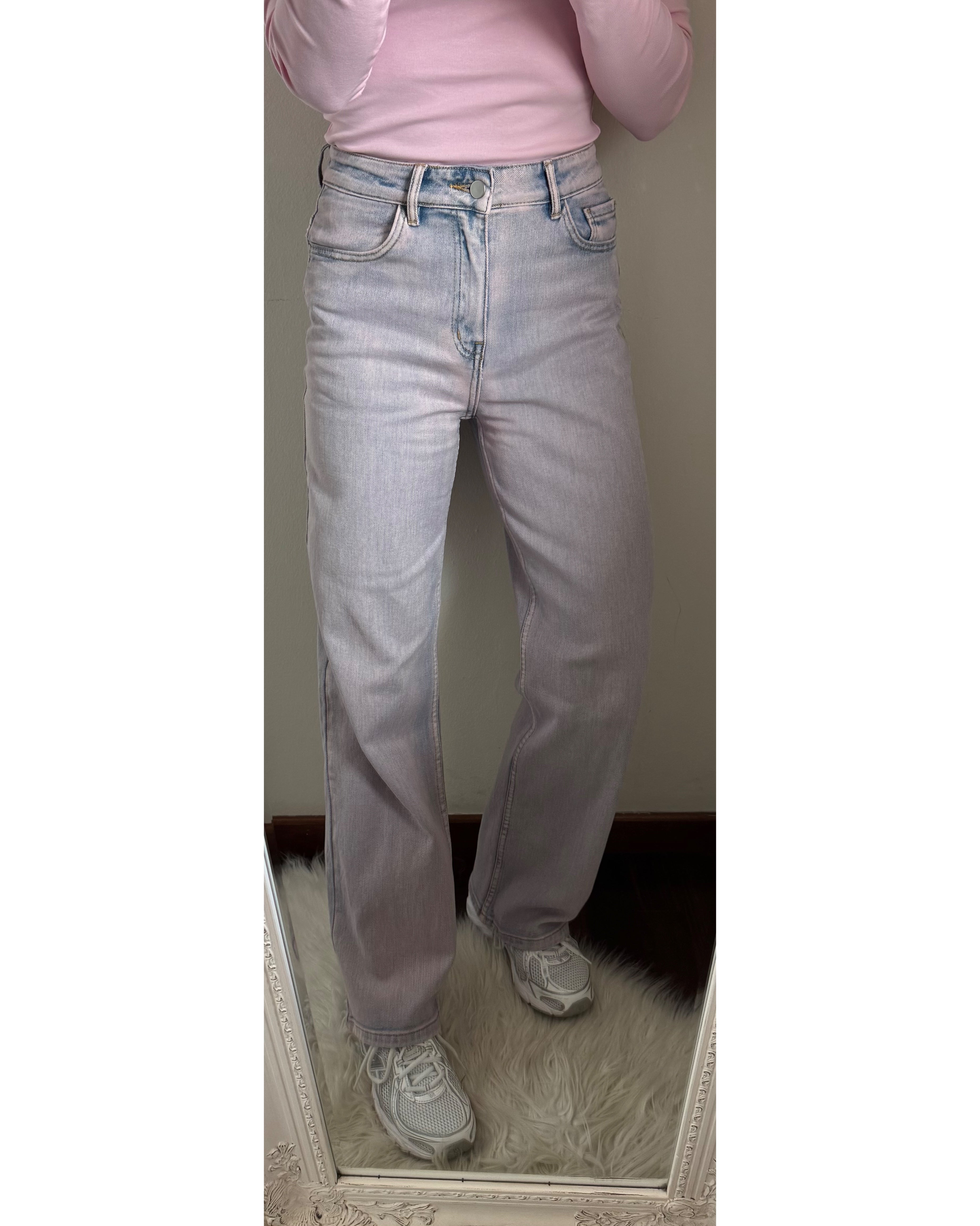 Jeans Lumina slavato rosa