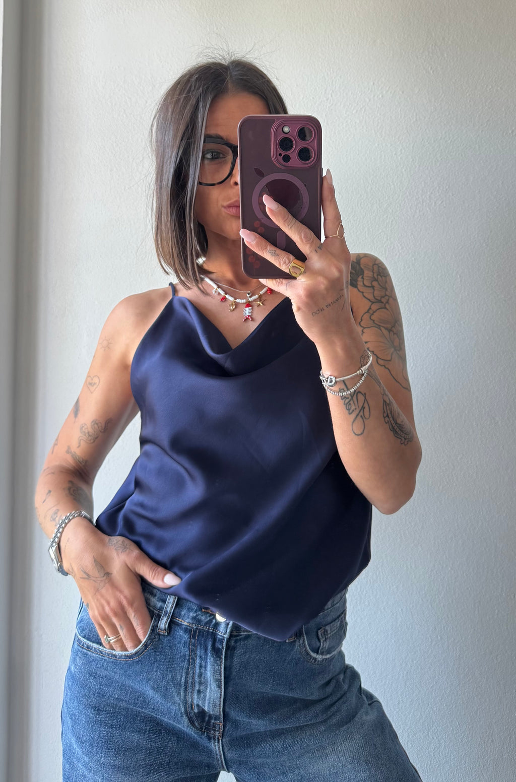 Canotta satin