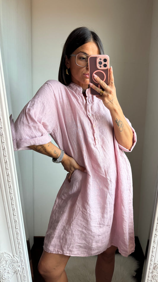 Abito a camicia in lino