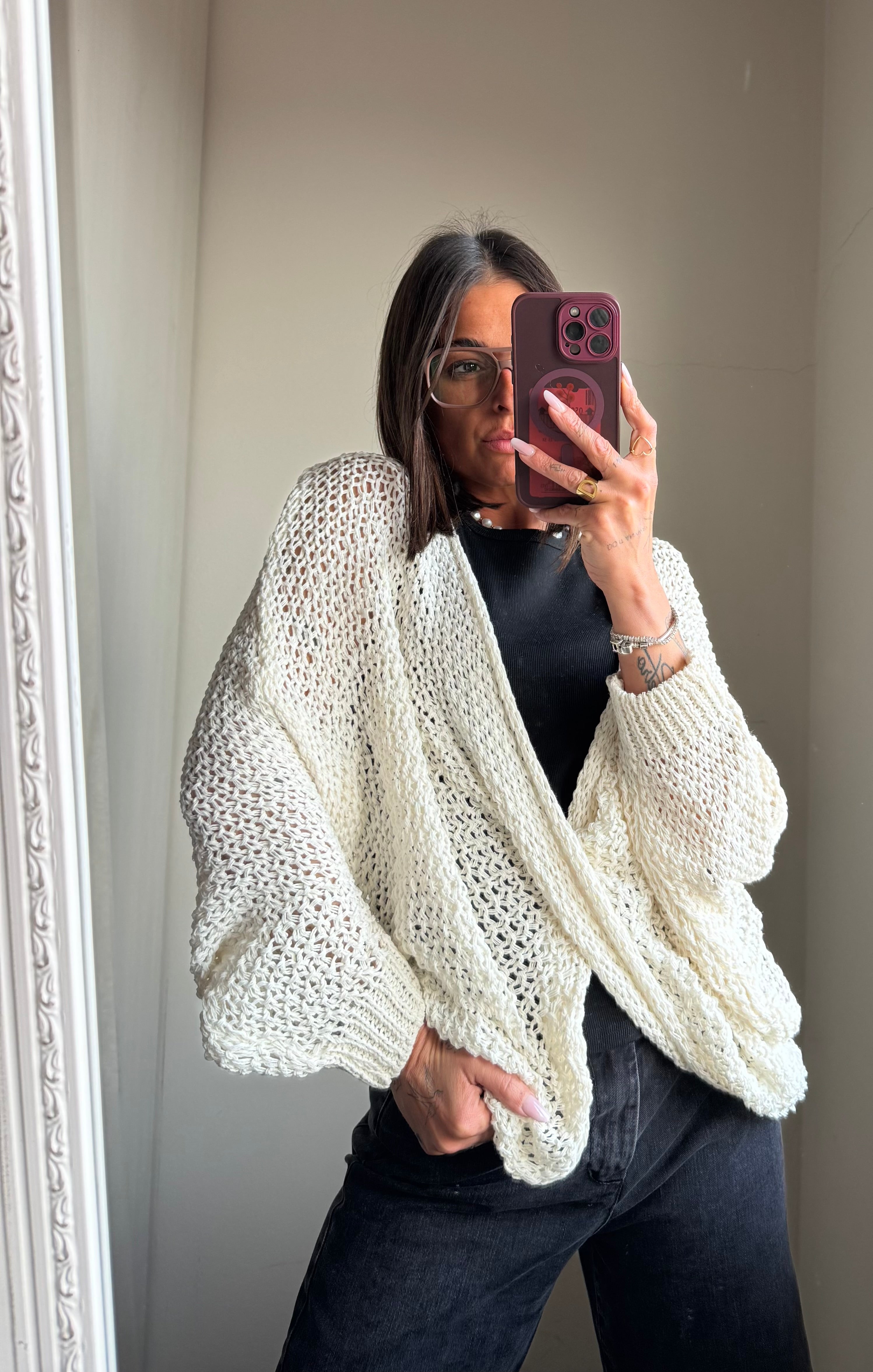 Maglia traforata incrocio