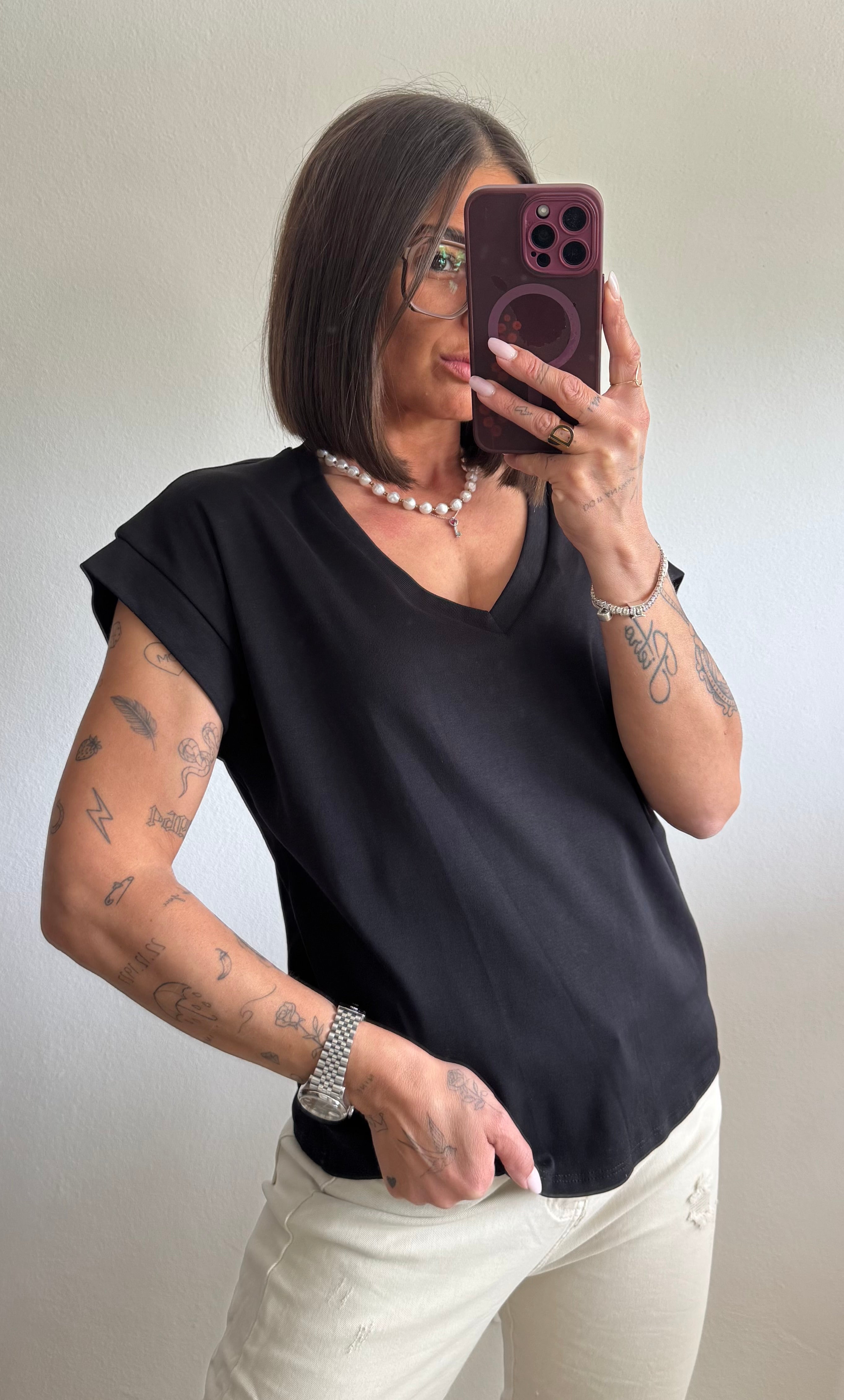 T-shirt scollo a V