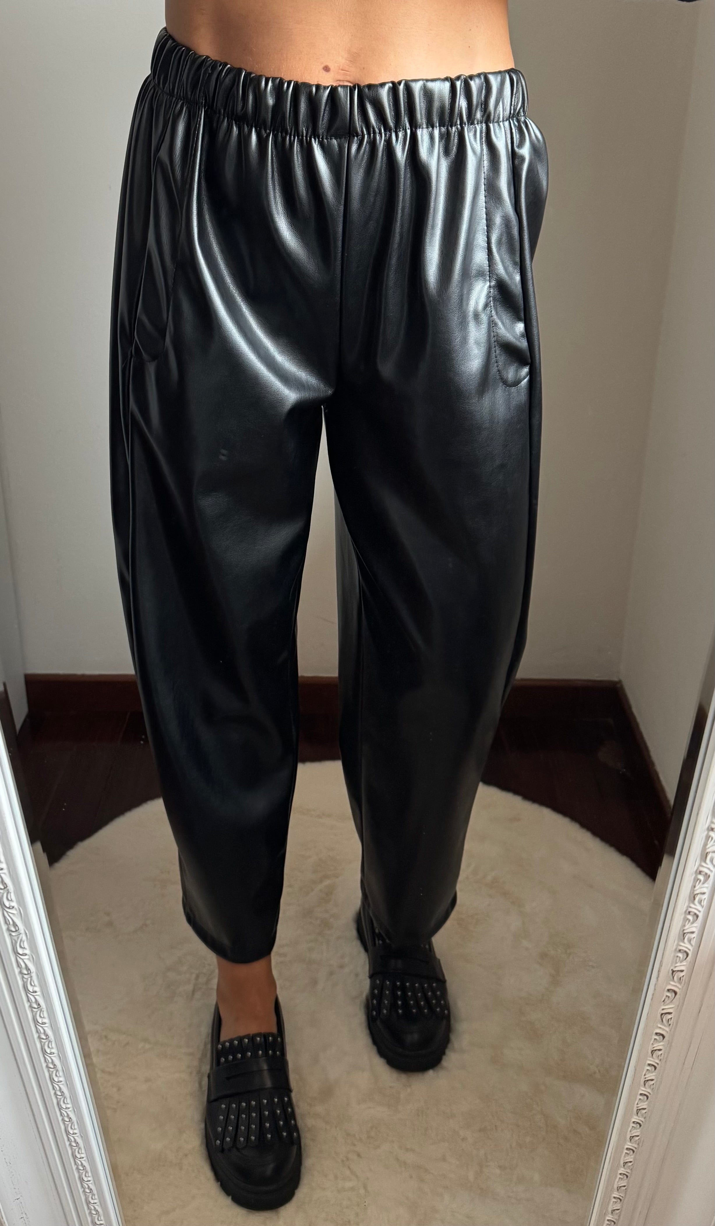 Pantalone ovetto ecopelle