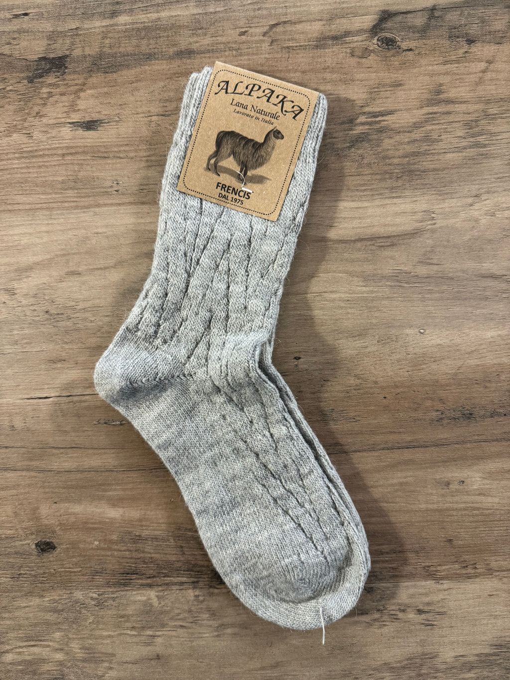 Calzino alpaka intrecciato