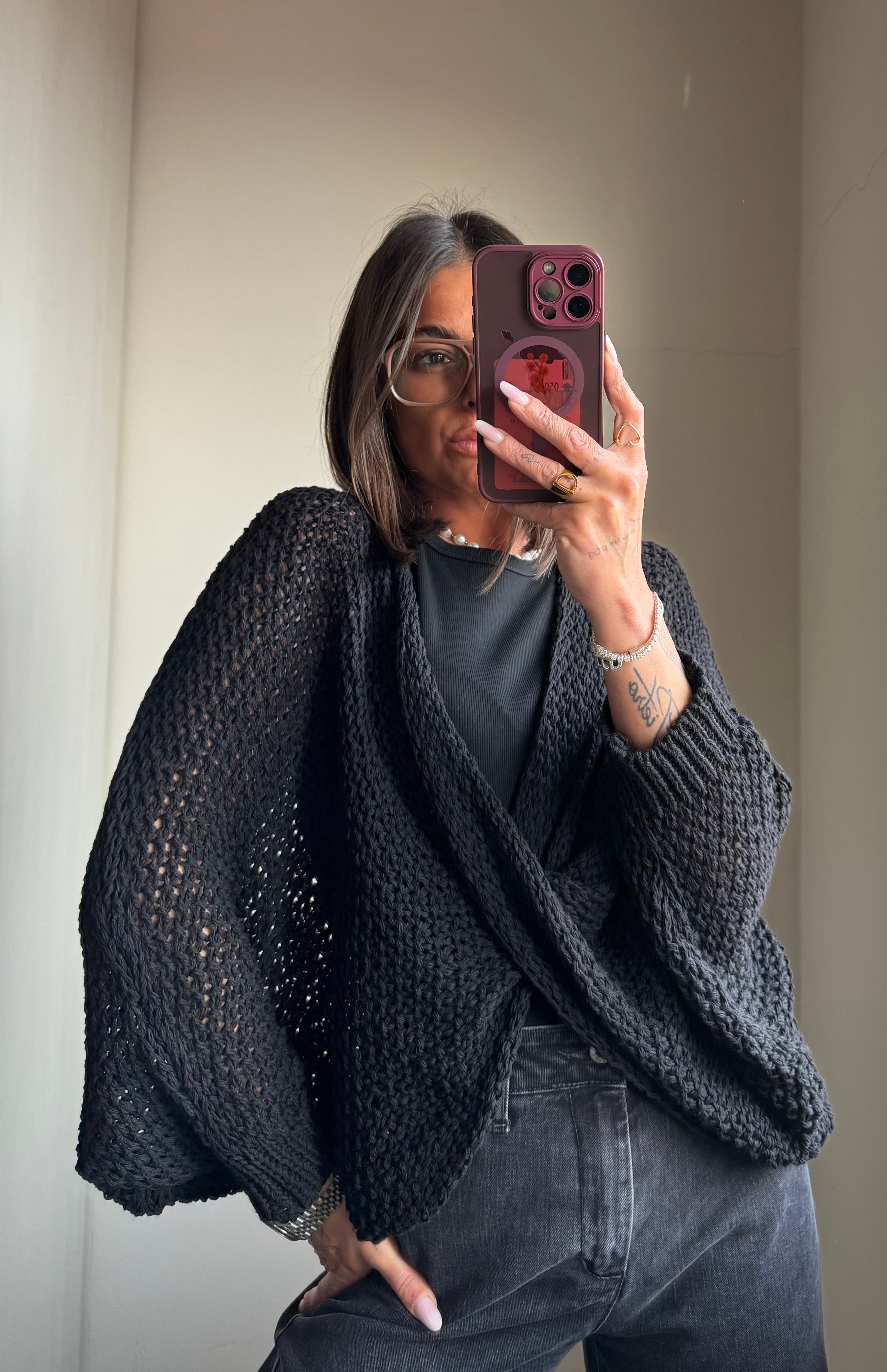 Maglia traforata incrocio