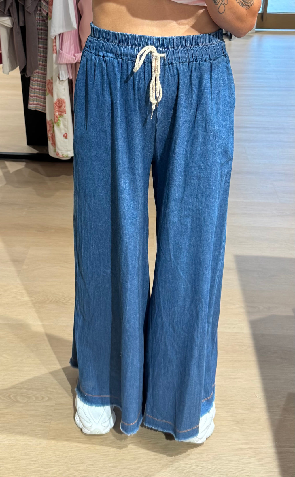Pantalone palazzo in tela