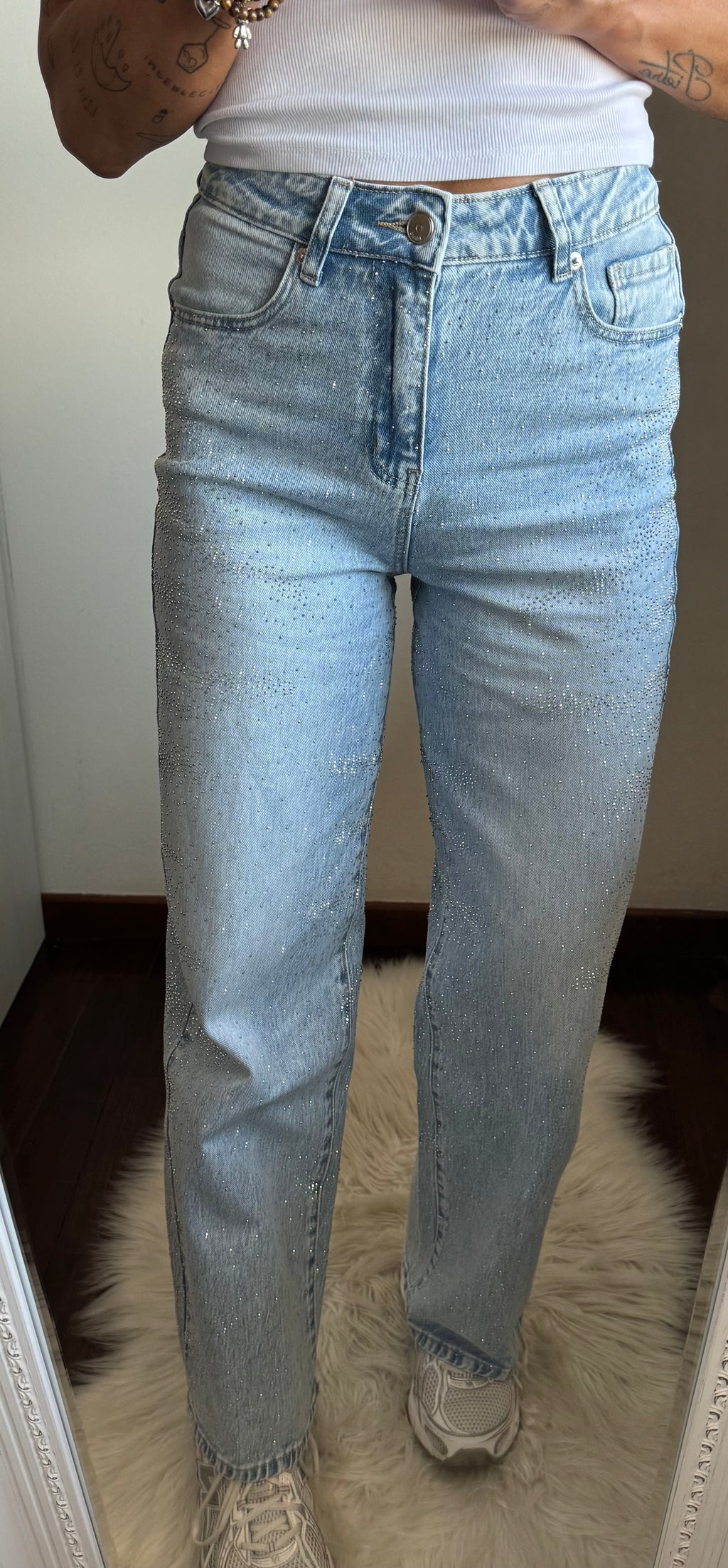 Jeans regular fit strass