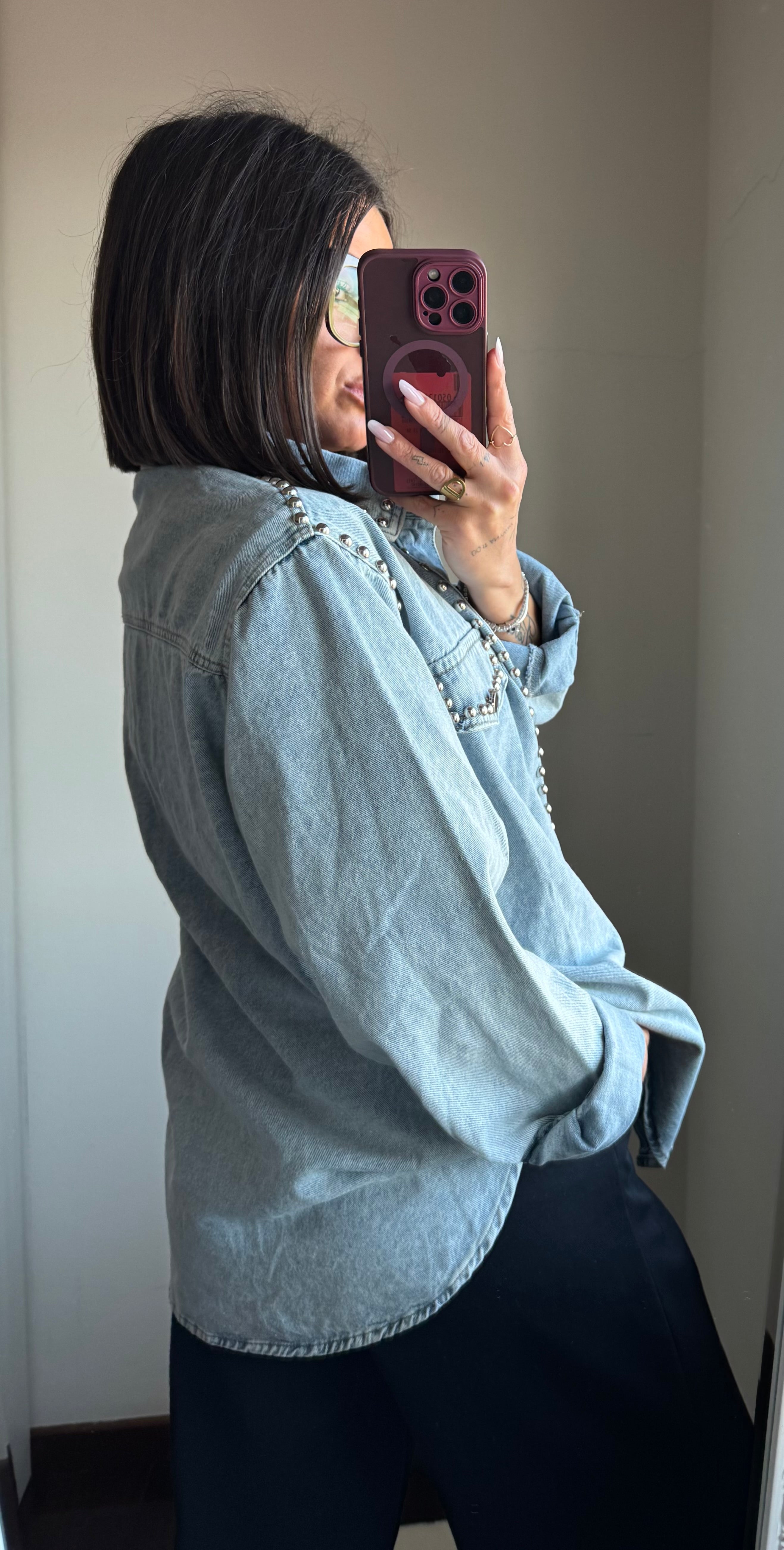 Giacca a camicia borchie