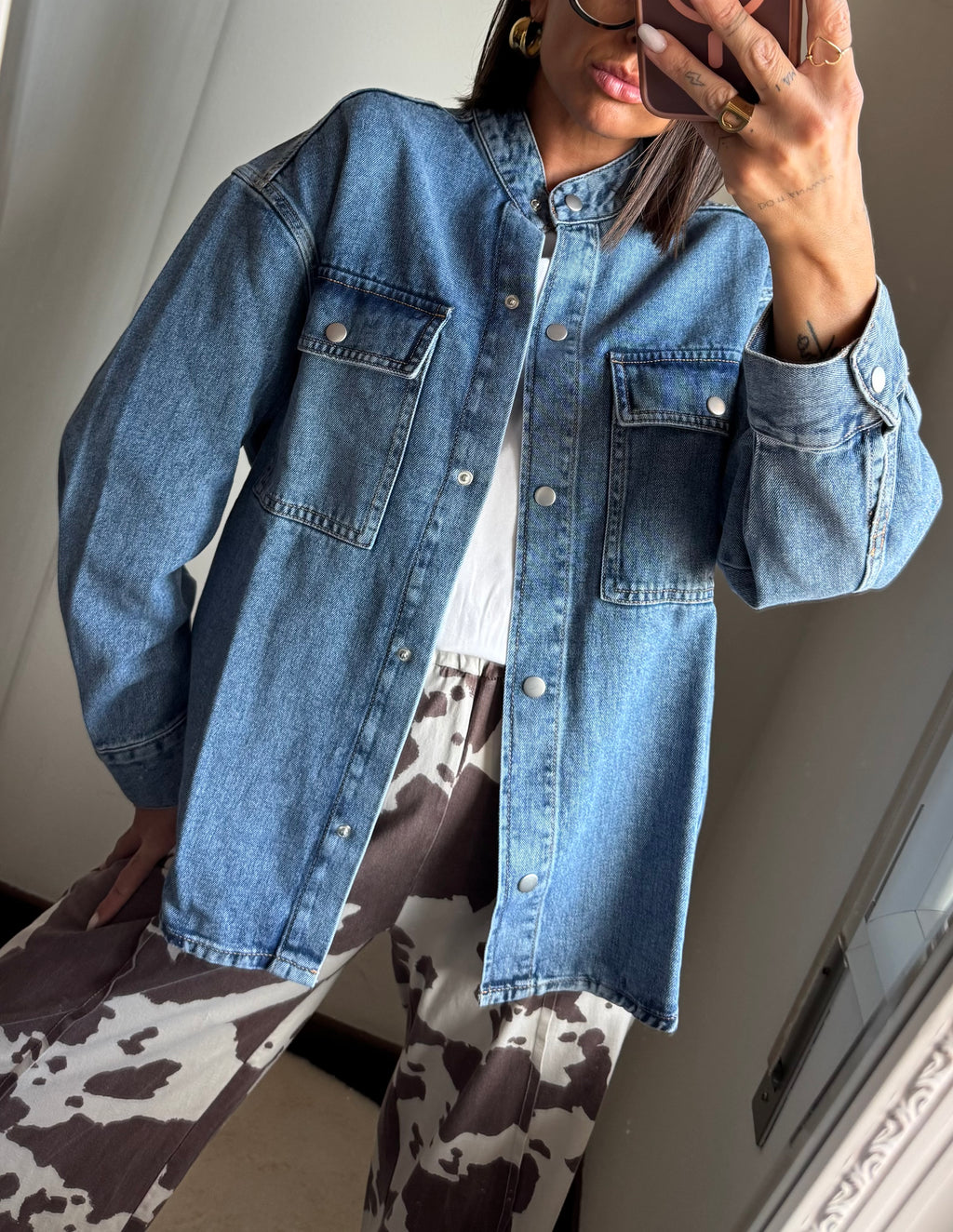 Giacca a camicia denim