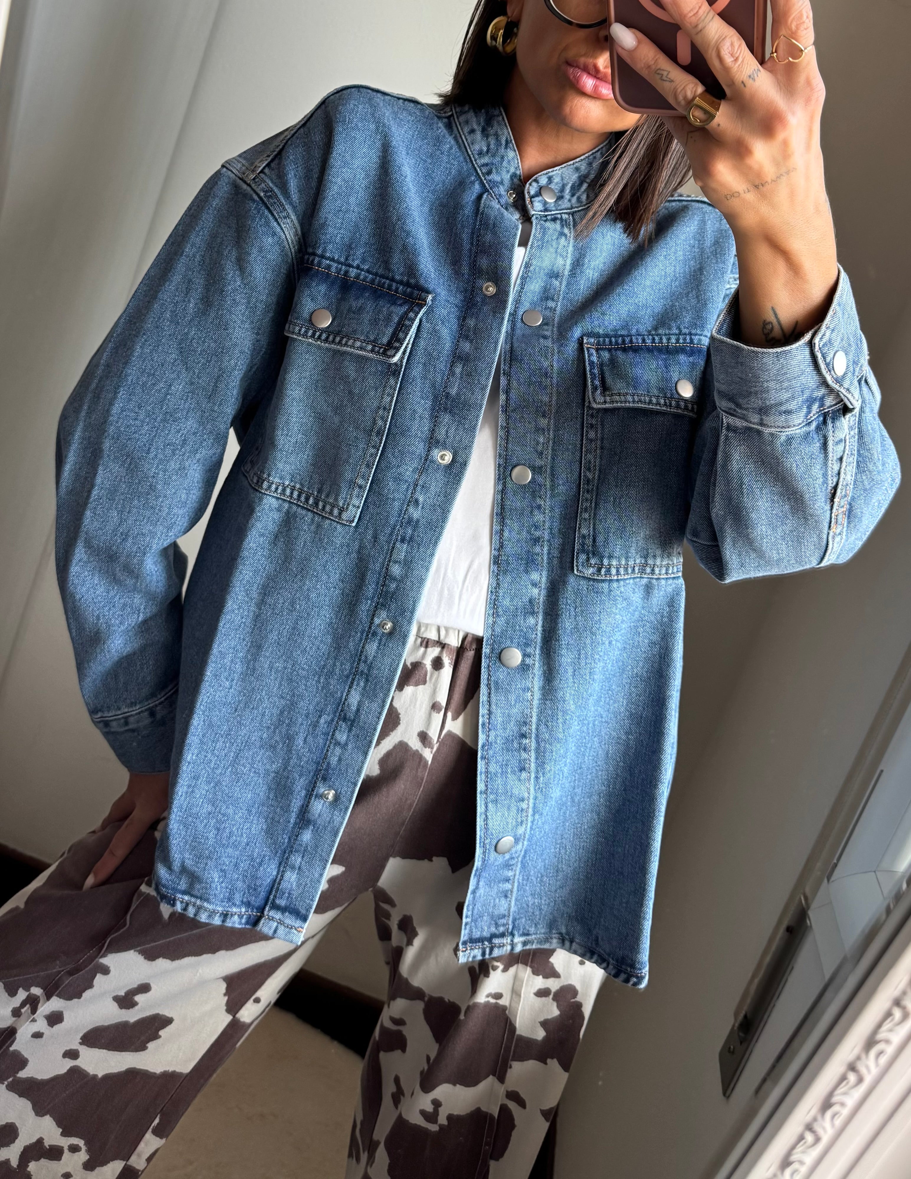 Giacca a camicia denim