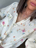 Camicia flowers in lino