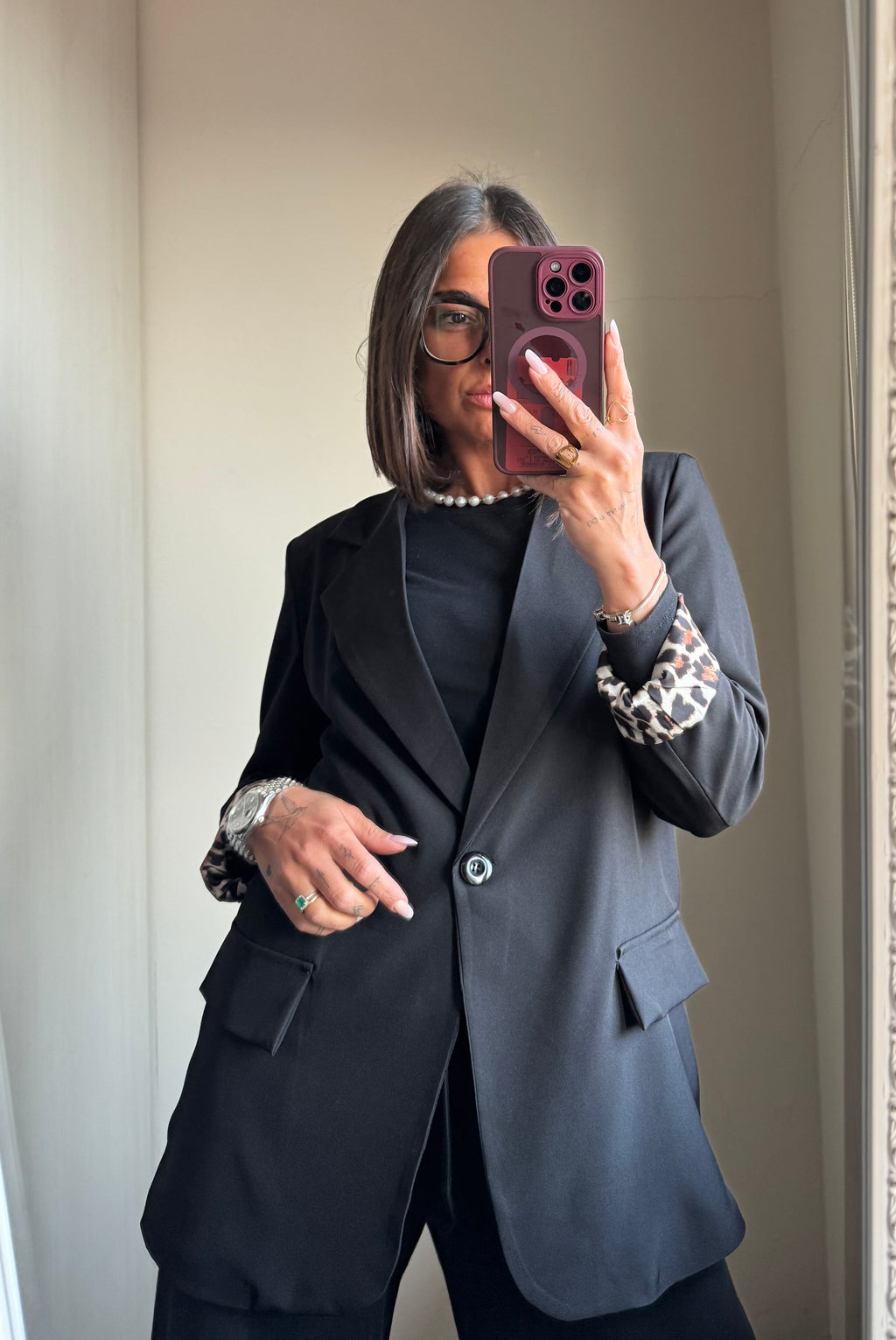 Blazer interno macula con bottone