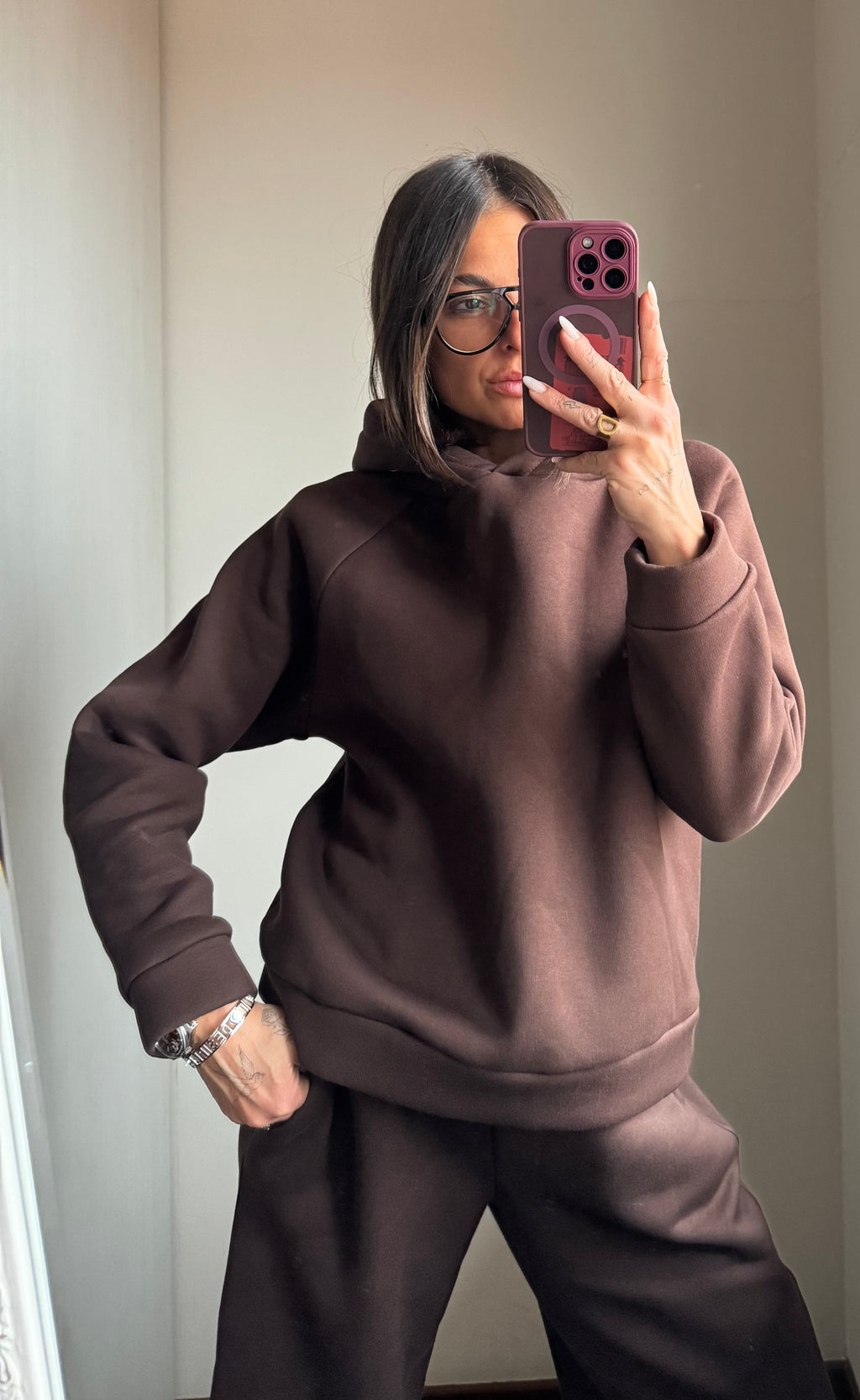 Coordinato tuta felpato