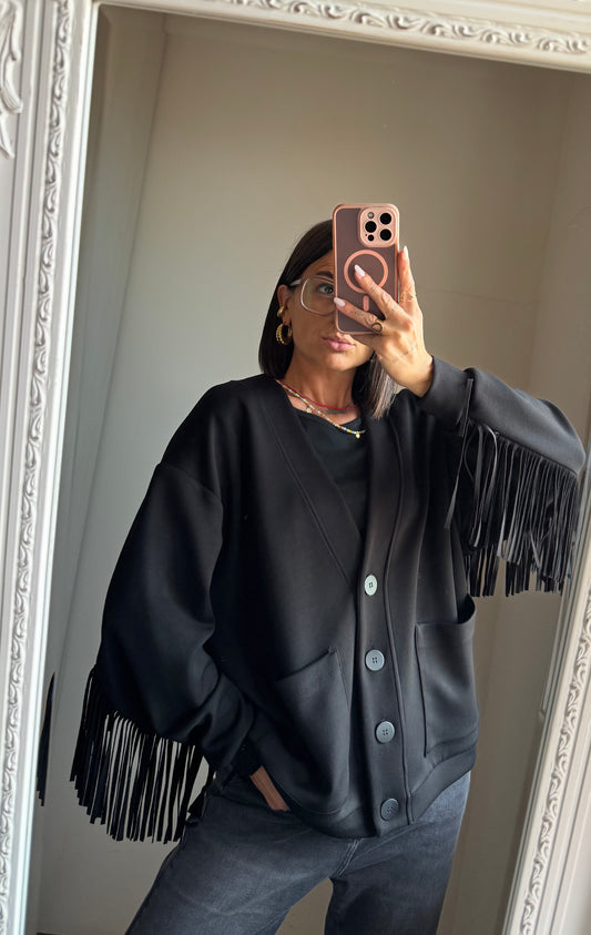 Cardigan frange Lumina