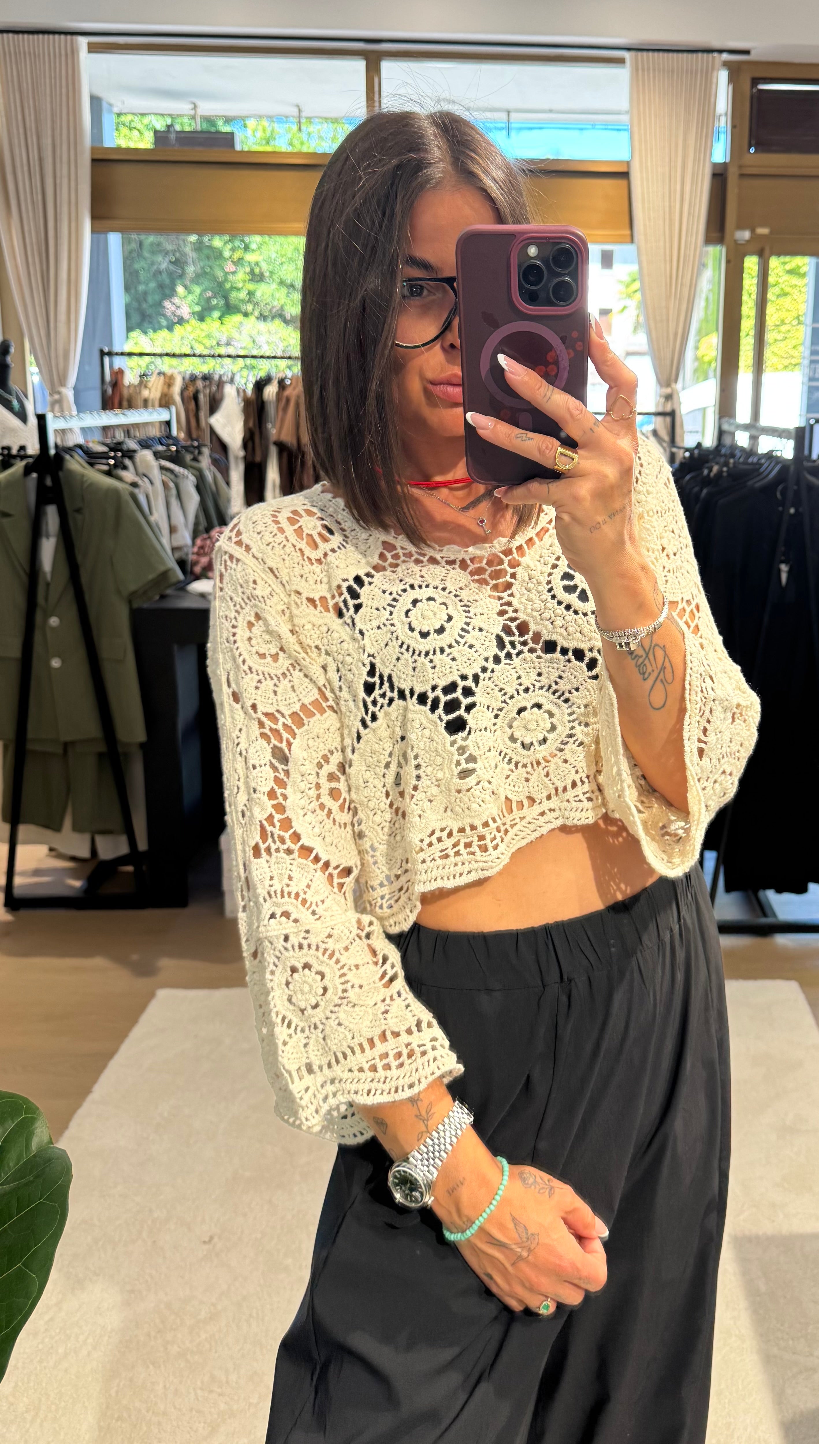 Maglia in crochet crop