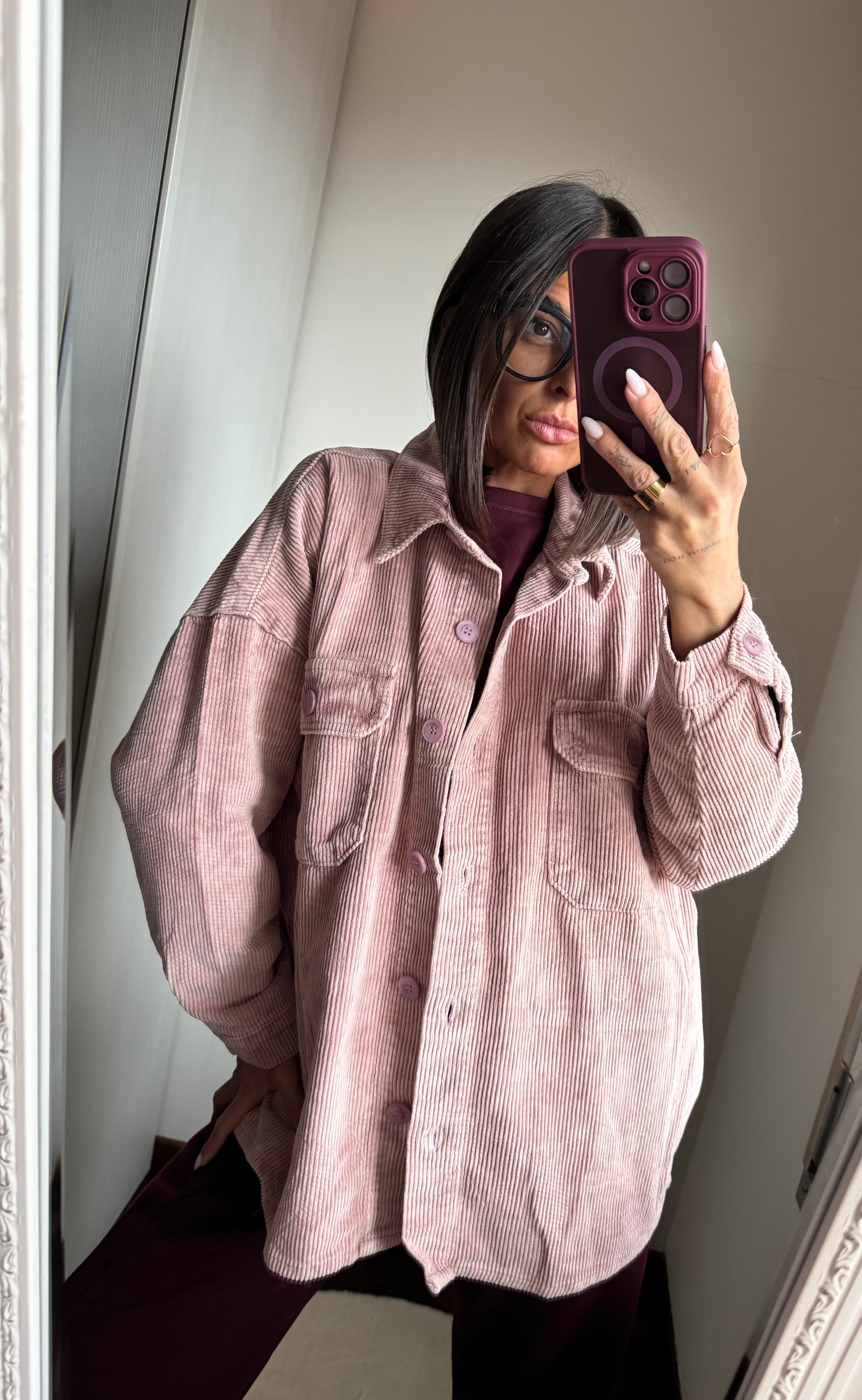 Giacca a camicia in velluto