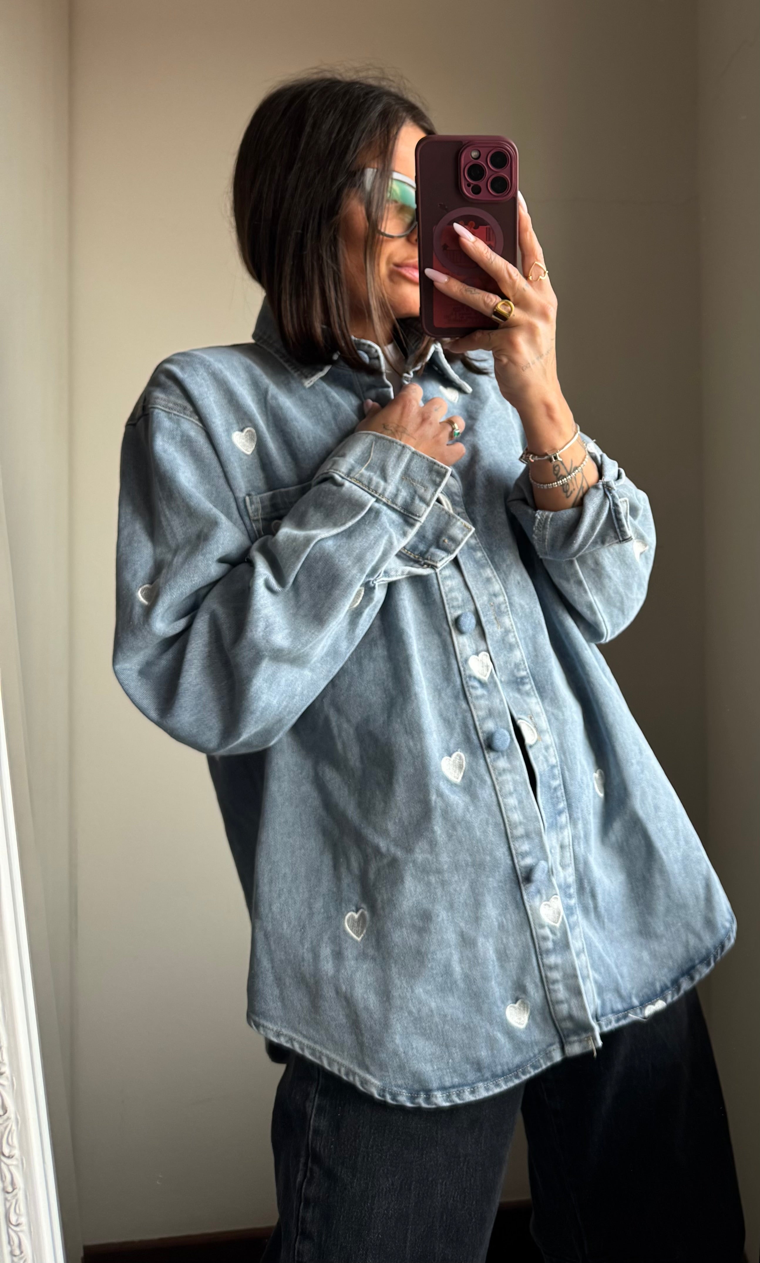 Giacca a camicia cuori