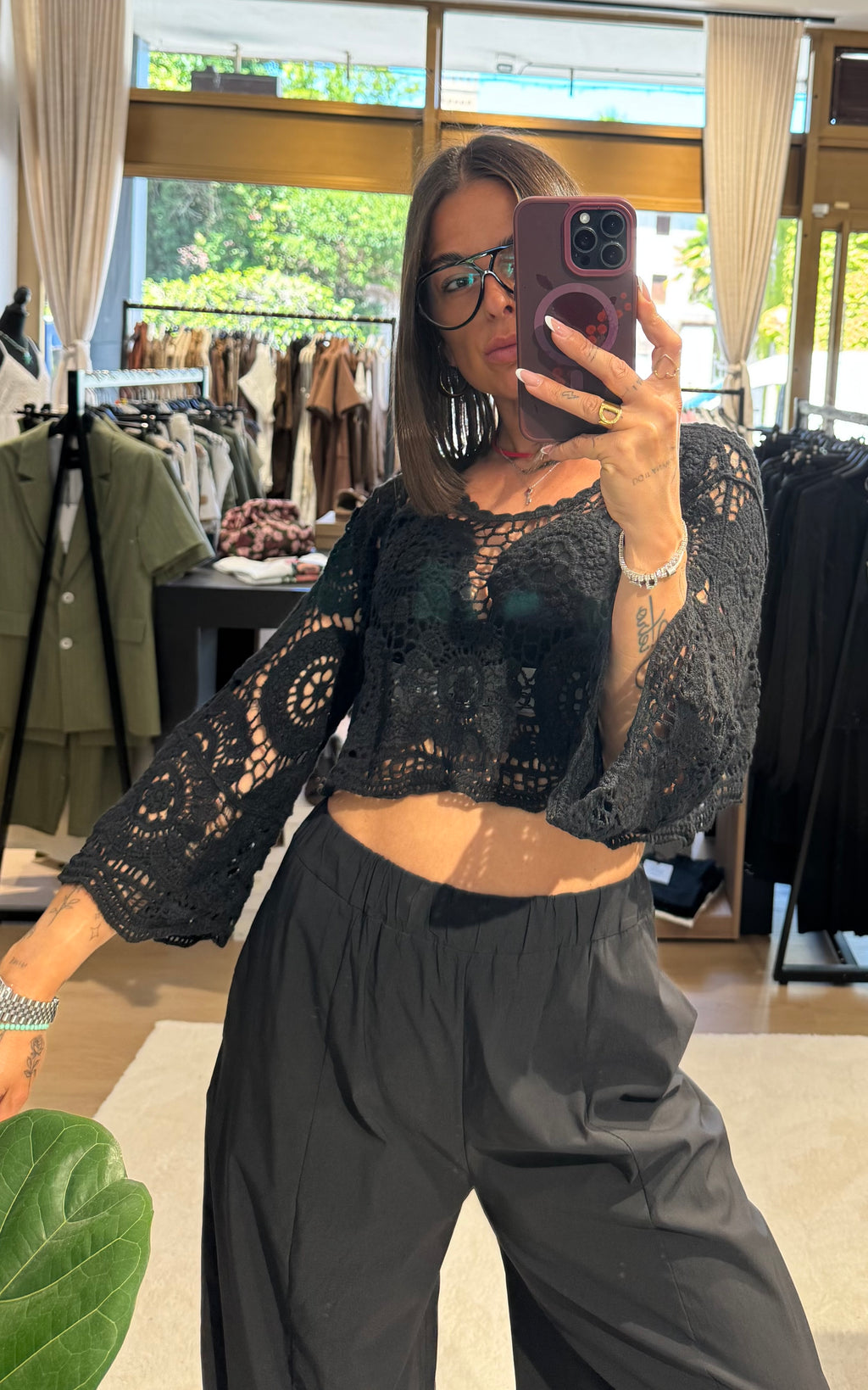 Maglia in crochet crop