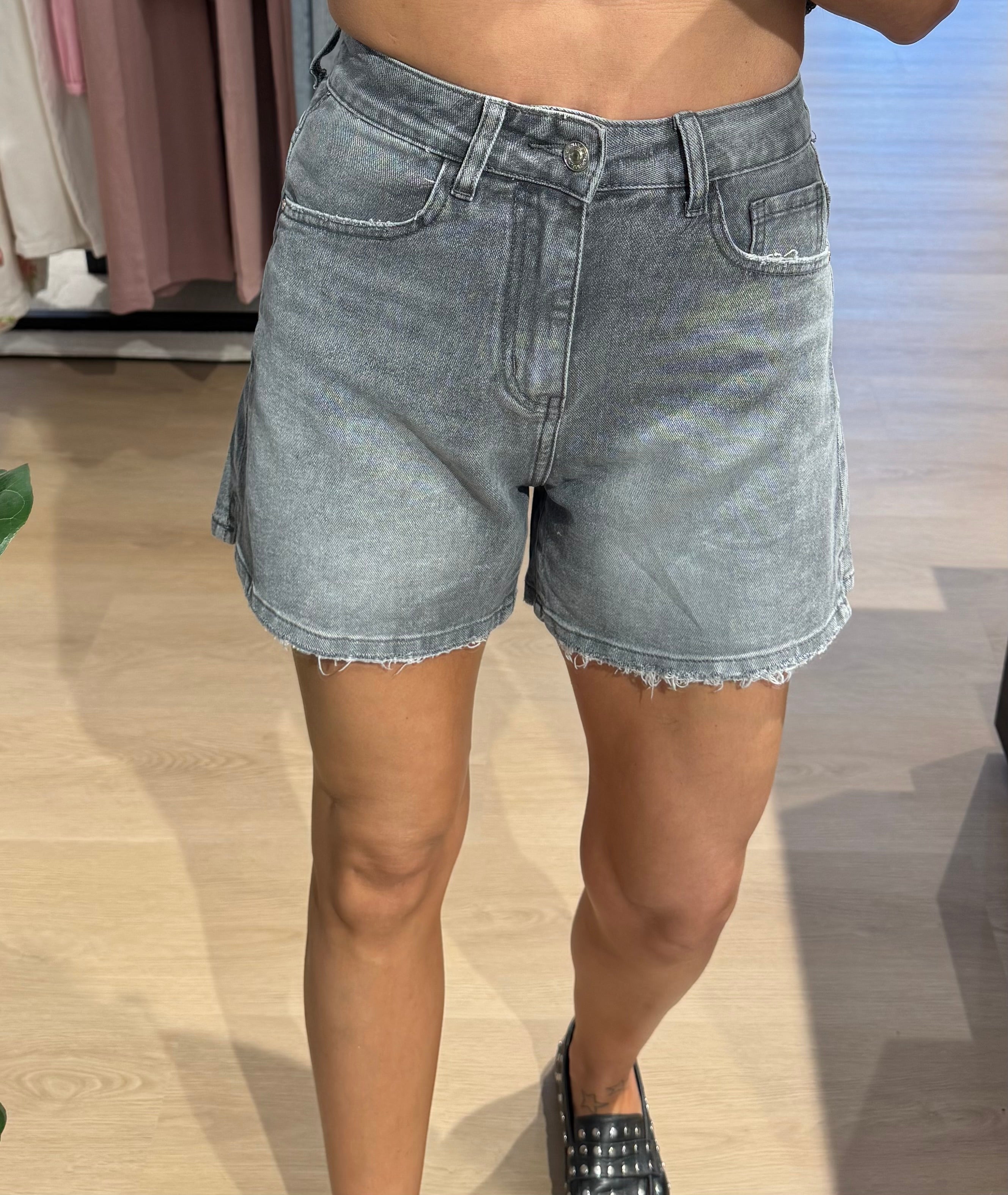 Shorts denim grigio