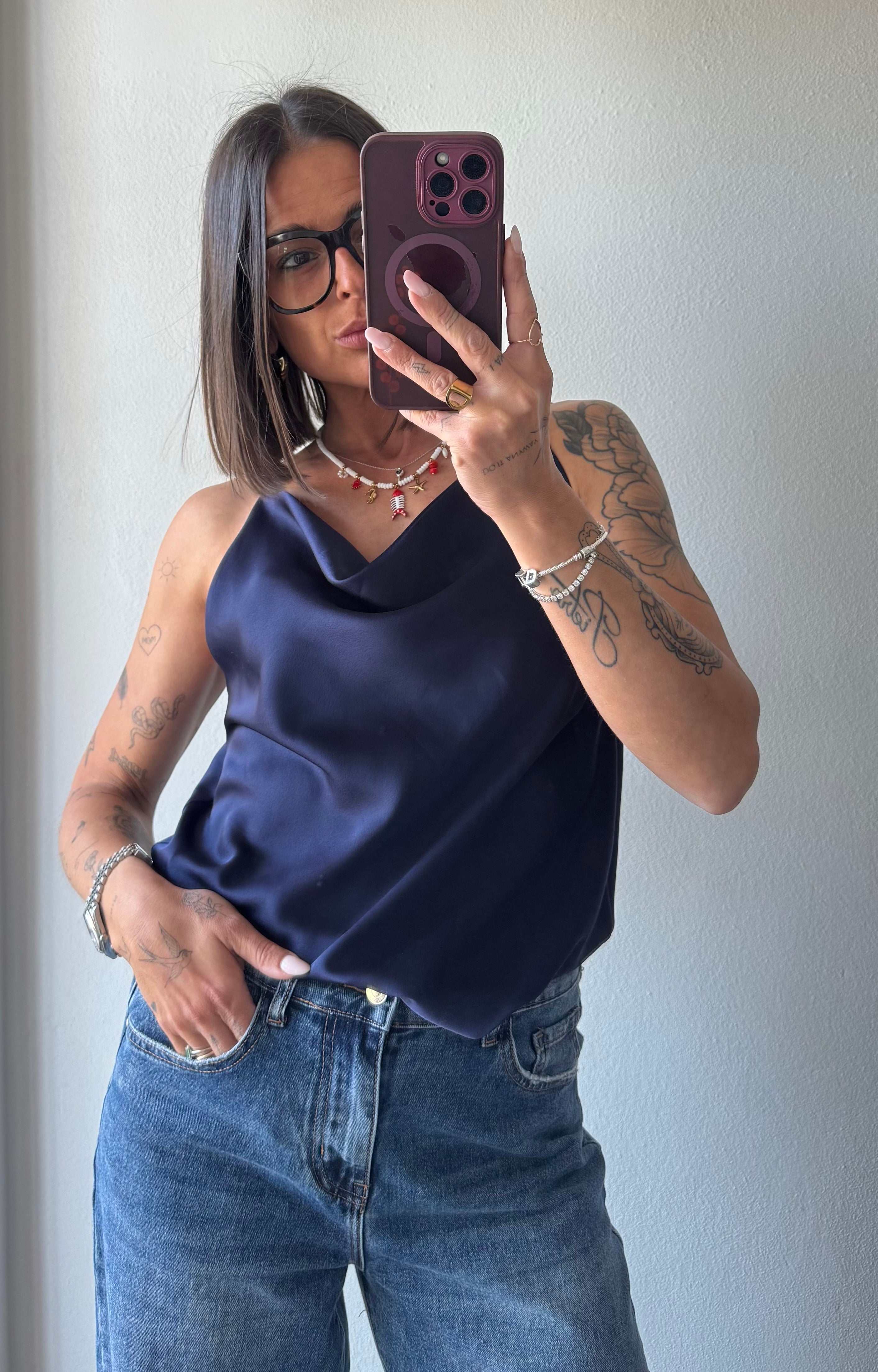 Canotta satin