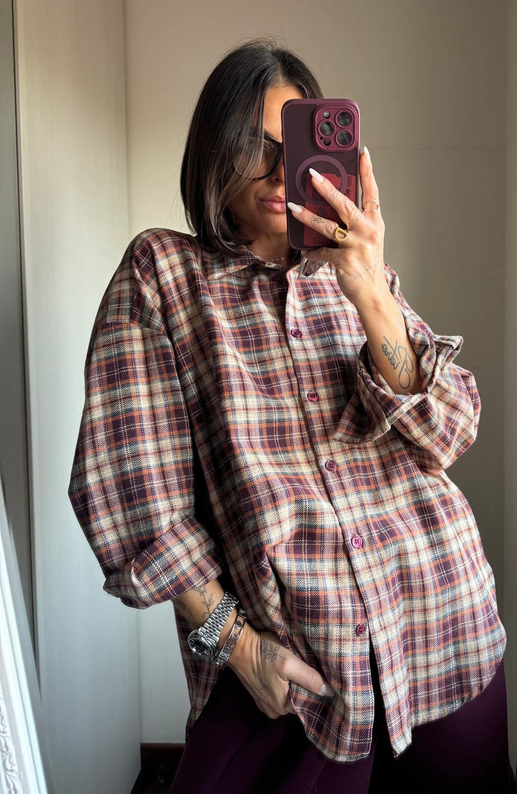 Camicia check cotone