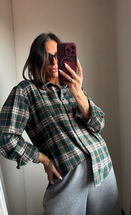 Camicia check verde