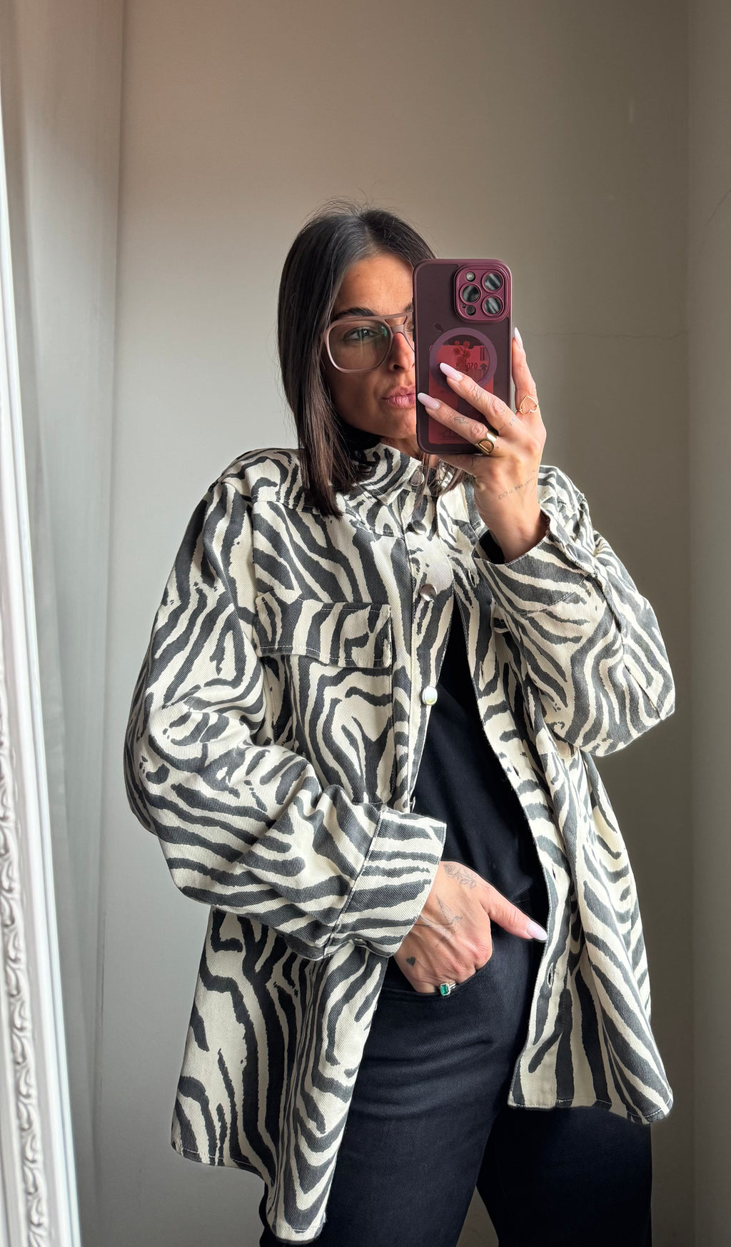Giacca a camicia zebra LUMINA