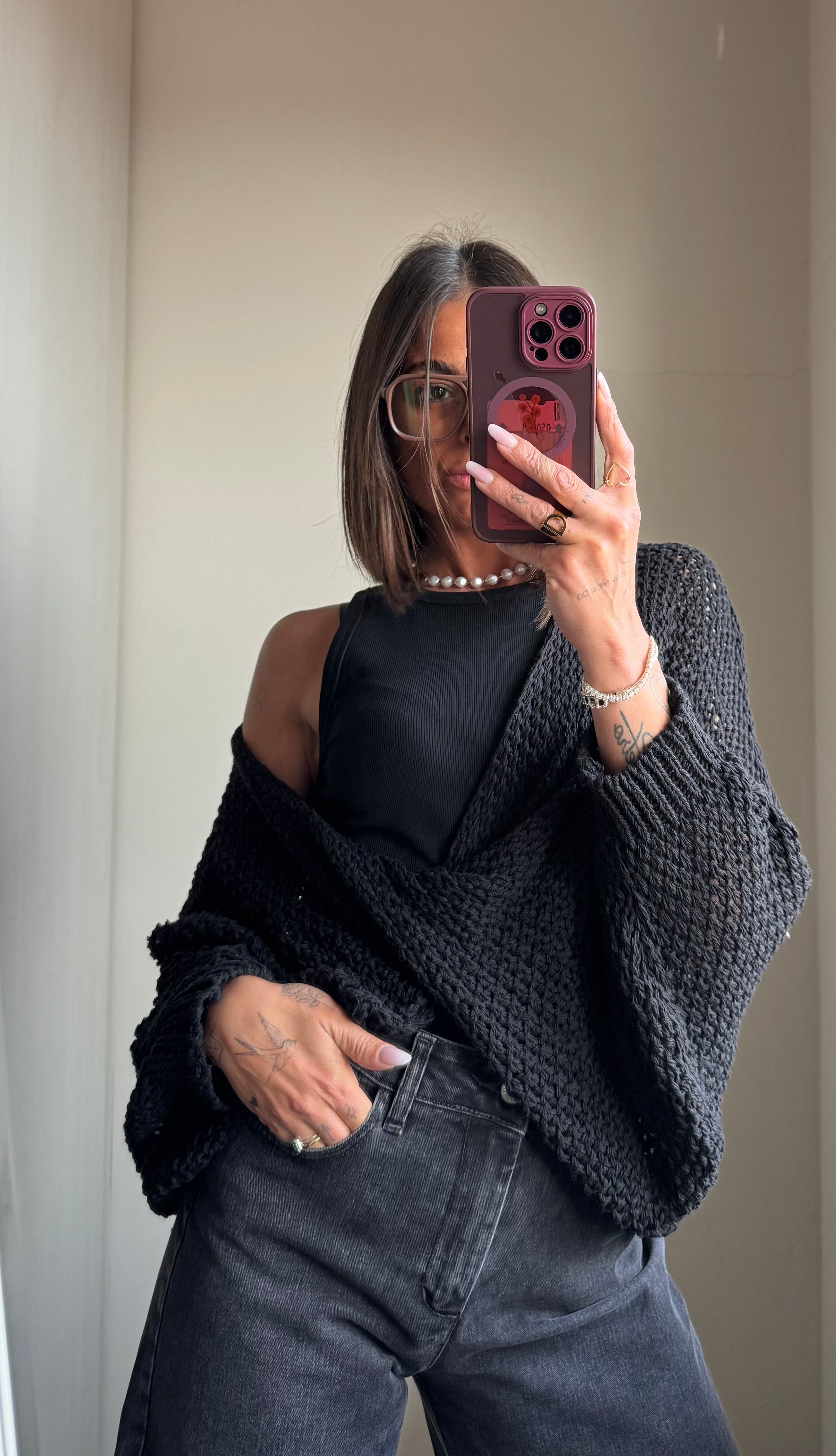 Maglia traforata incrocio