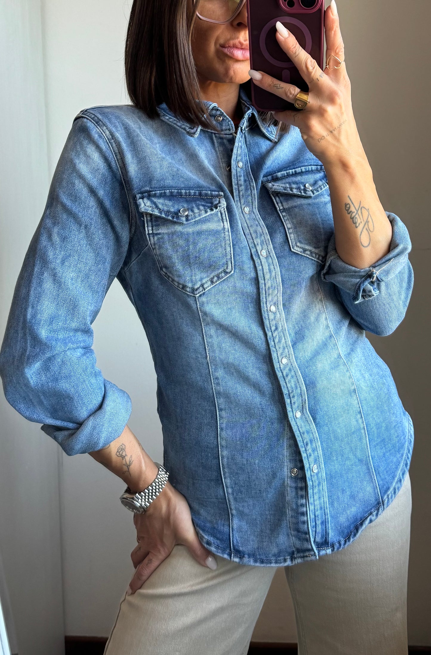 Camicia denim basic