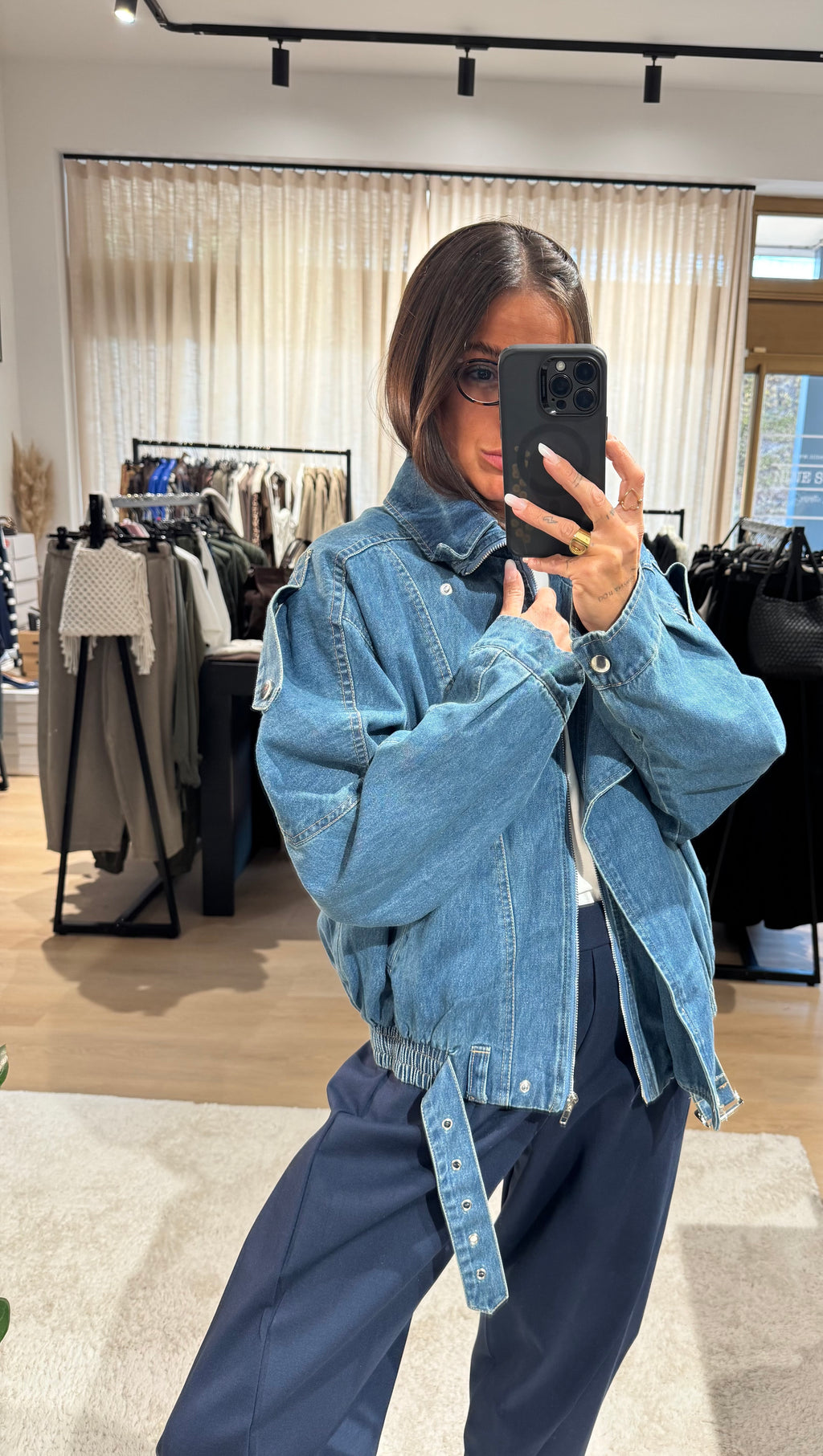 Giacca in denim foderata