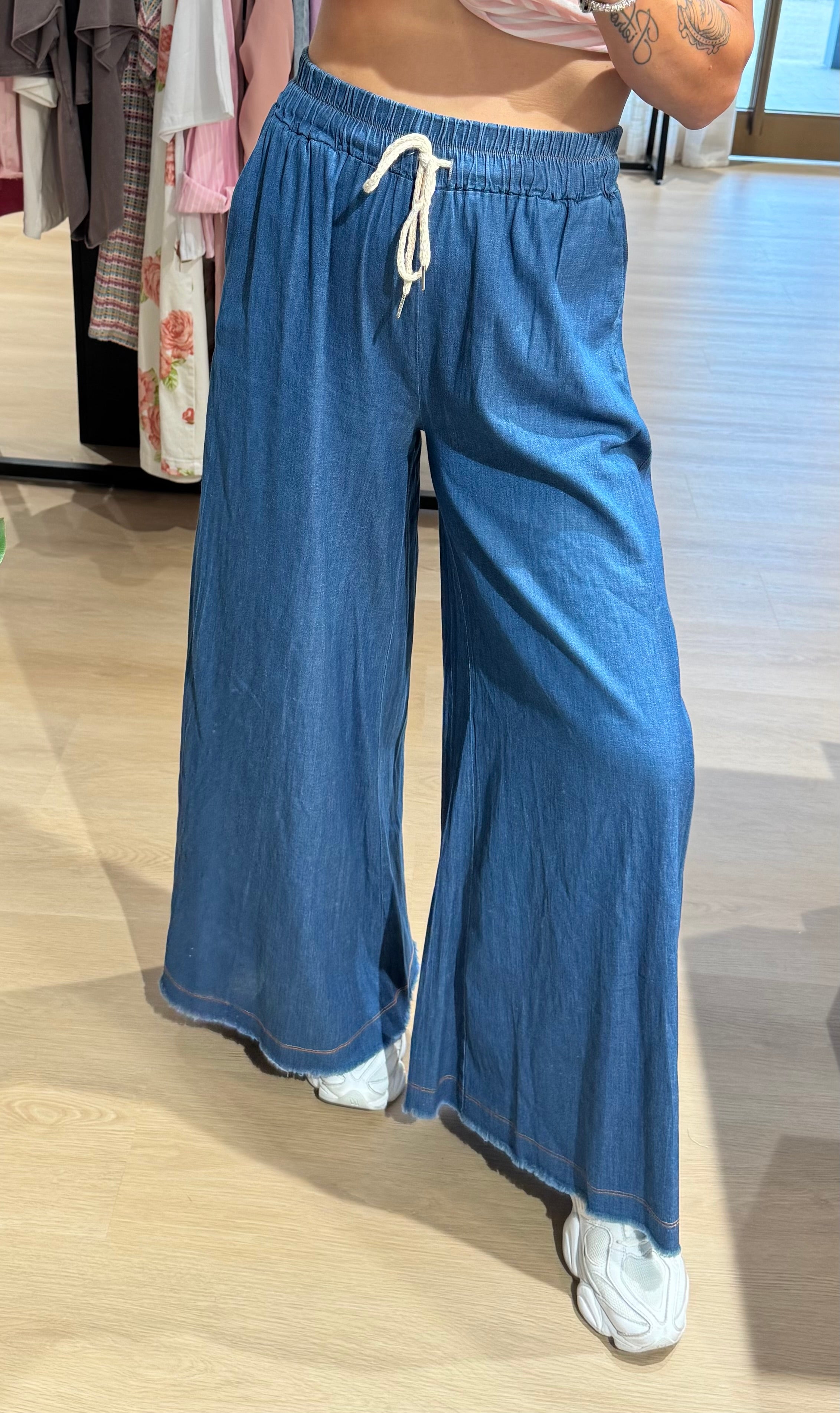 Pantalone palazzo in tela