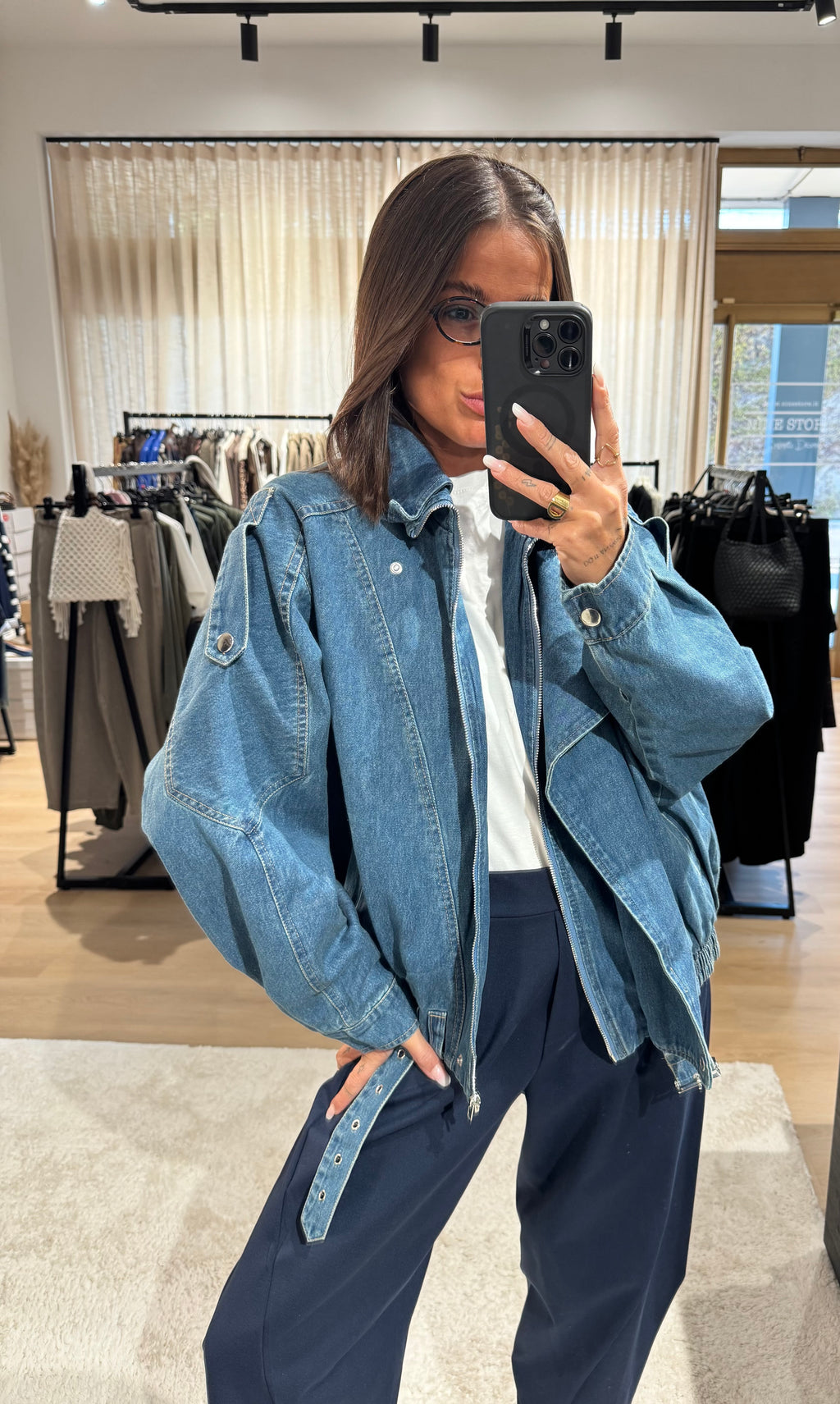 Giacca in denim foderata