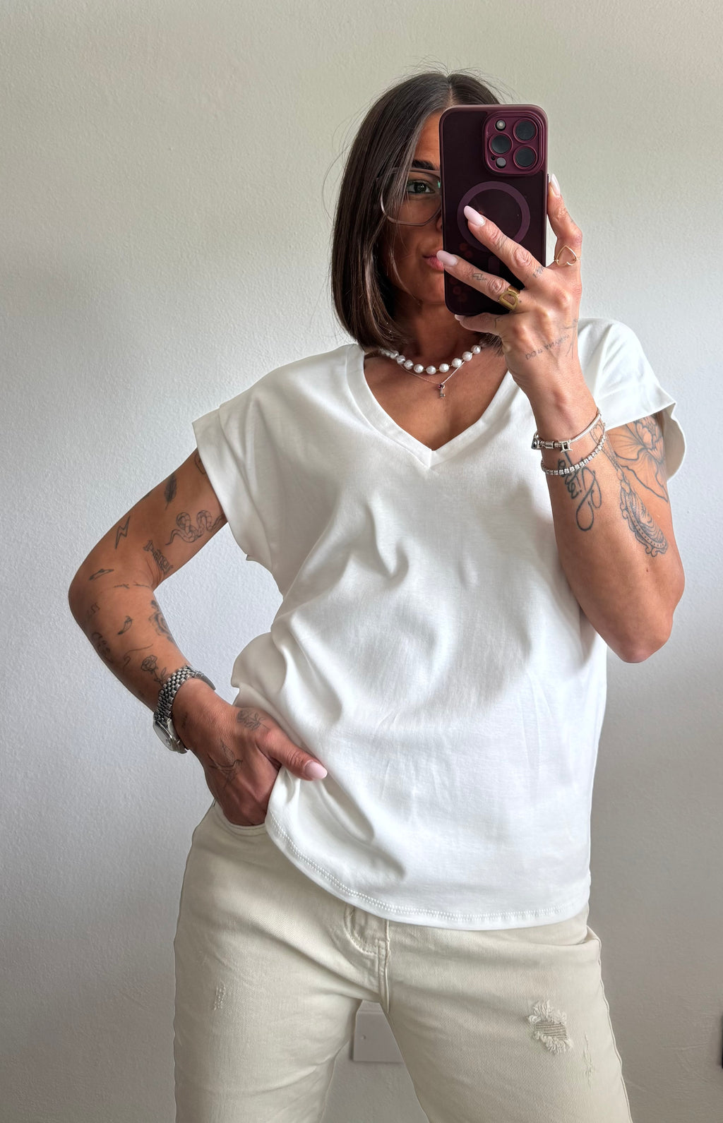 T-shirt scollo a V