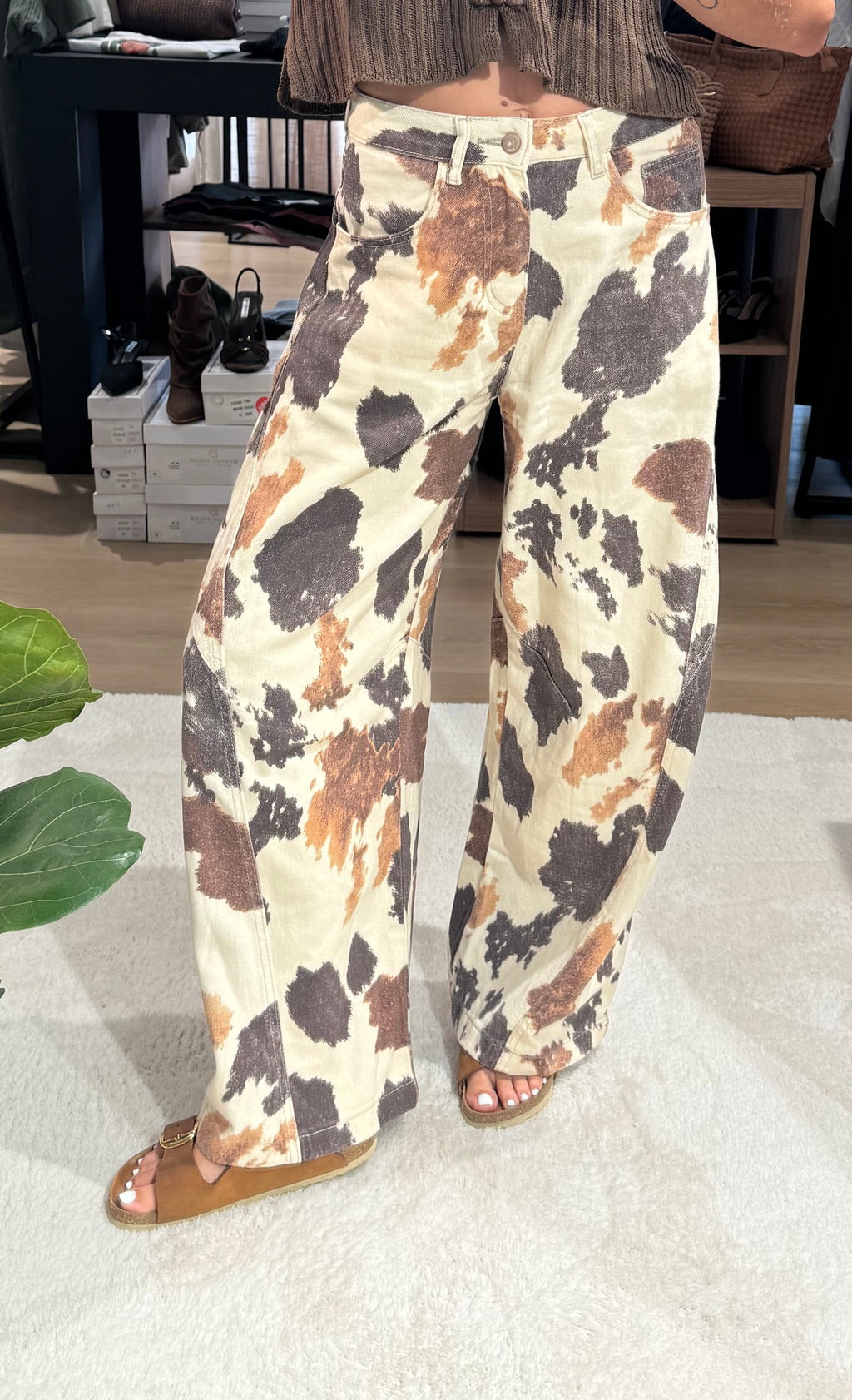 Jeans baggy Altamira cow print