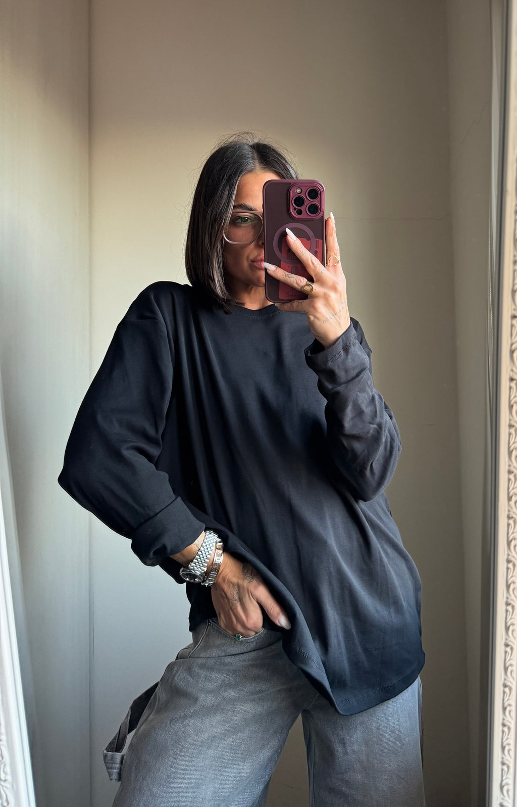 Maglia over manica lunga