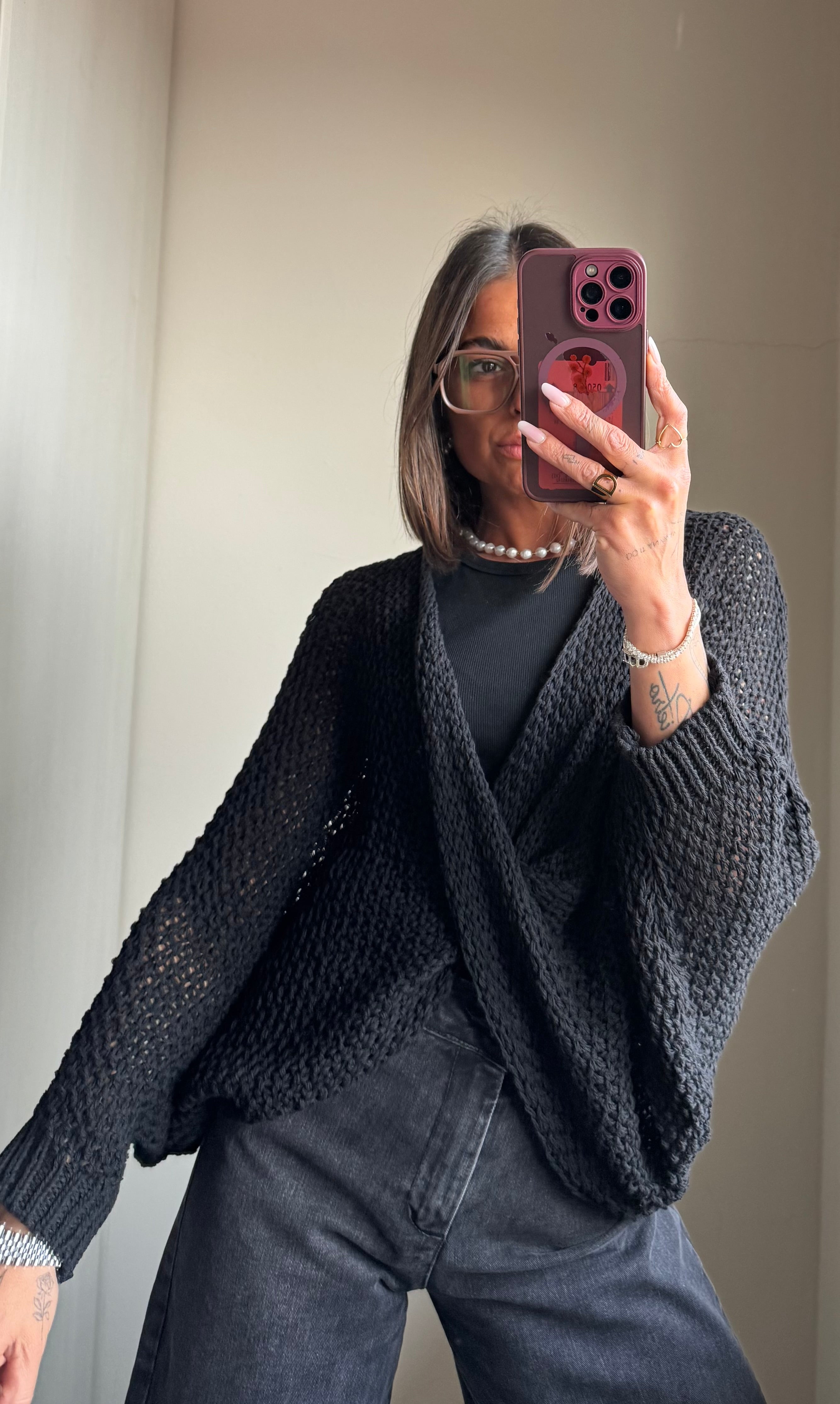 Maglia traforata incrocio