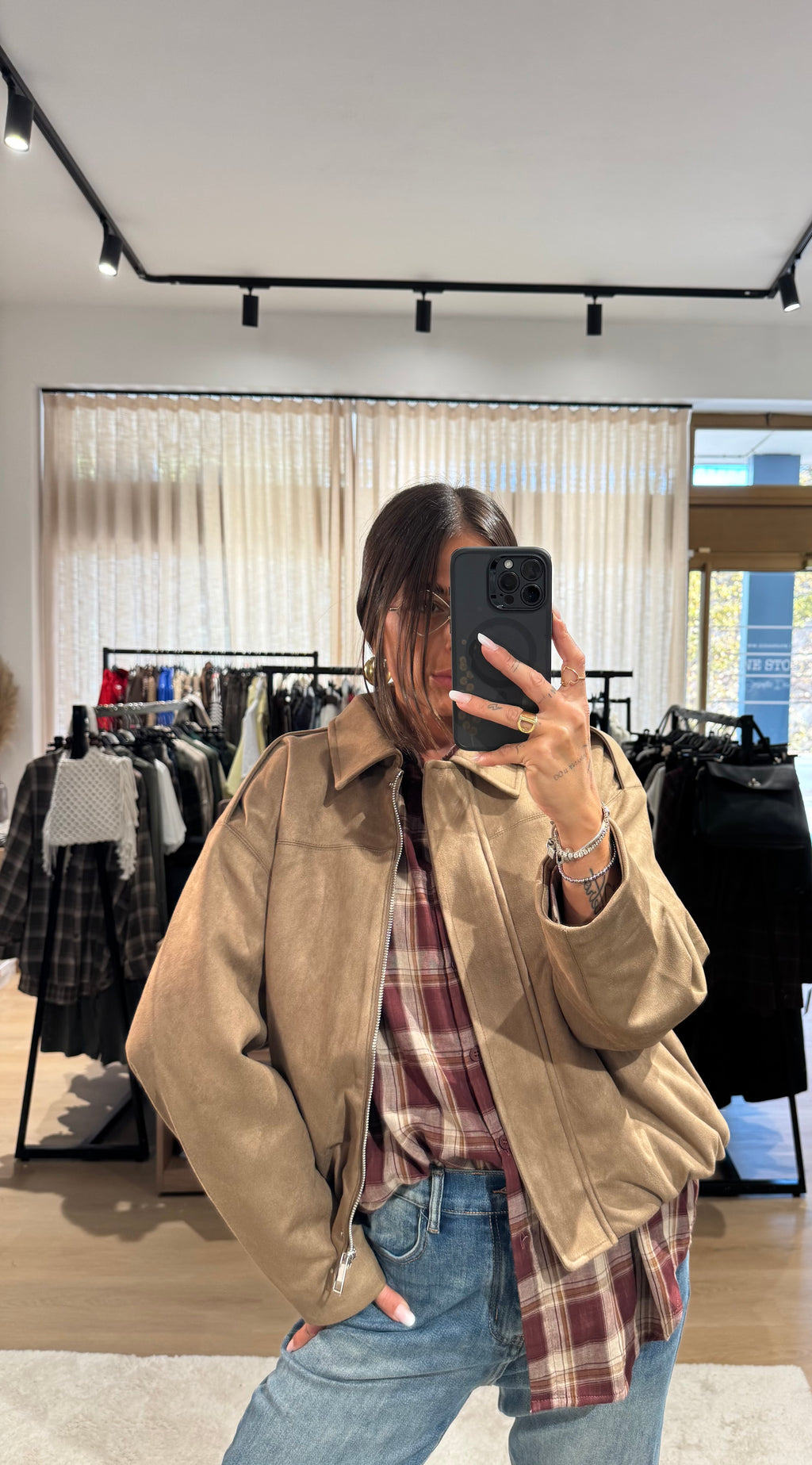 Giacca bomber ecosuede