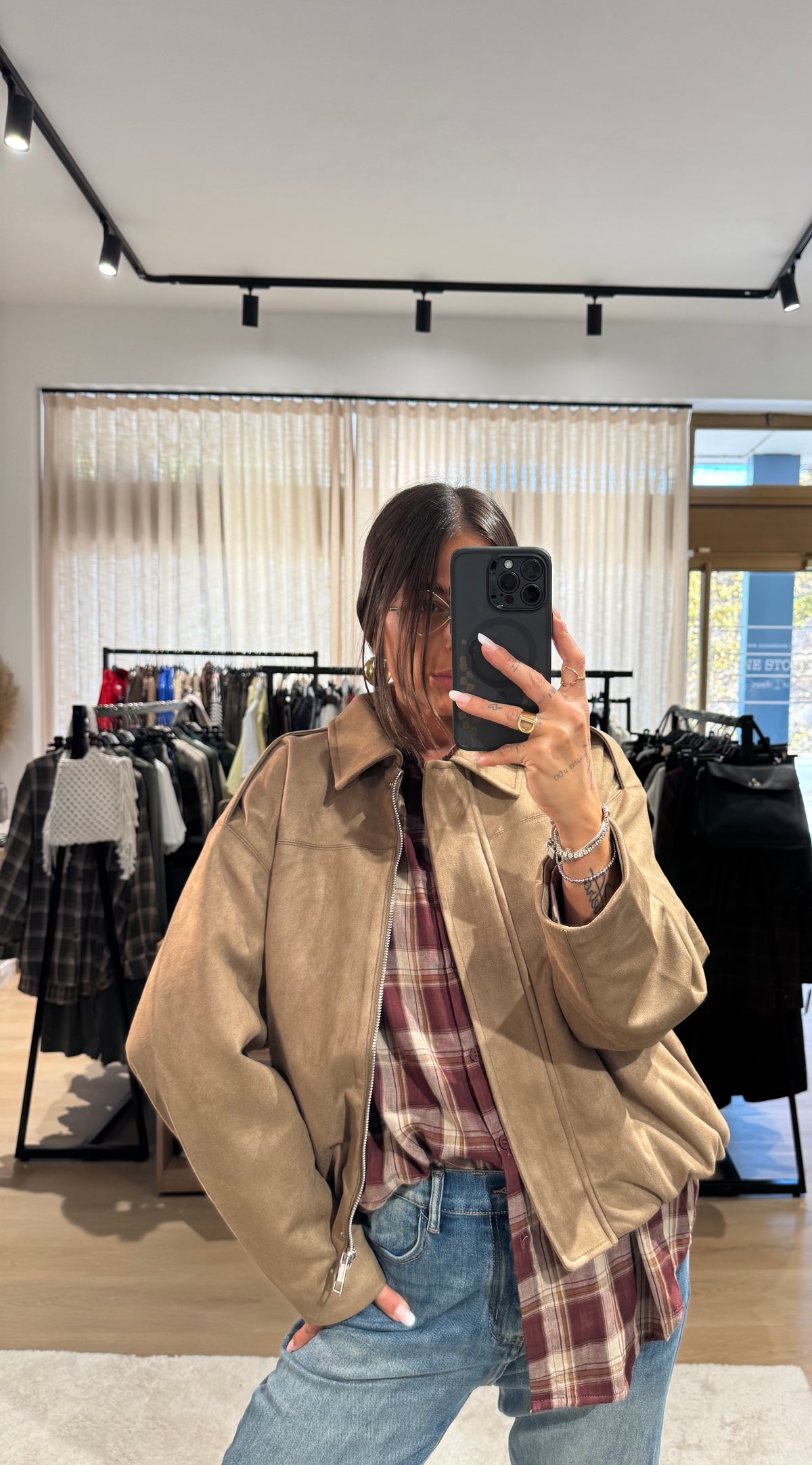 Giacca bomber ecosuede