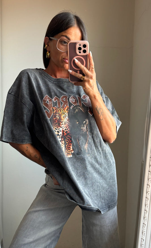 T-shirt over tiger