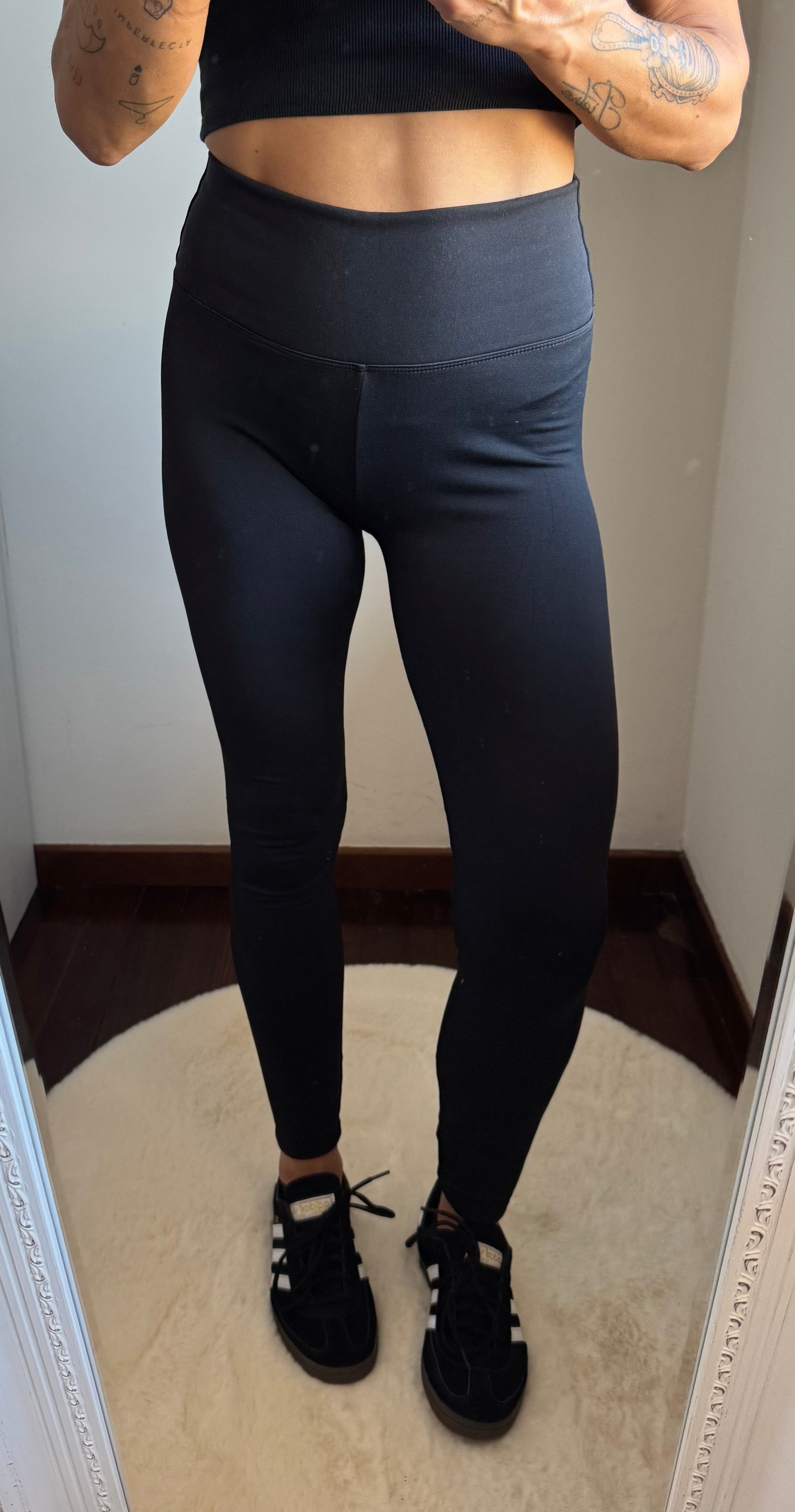 Leggings satin felpato