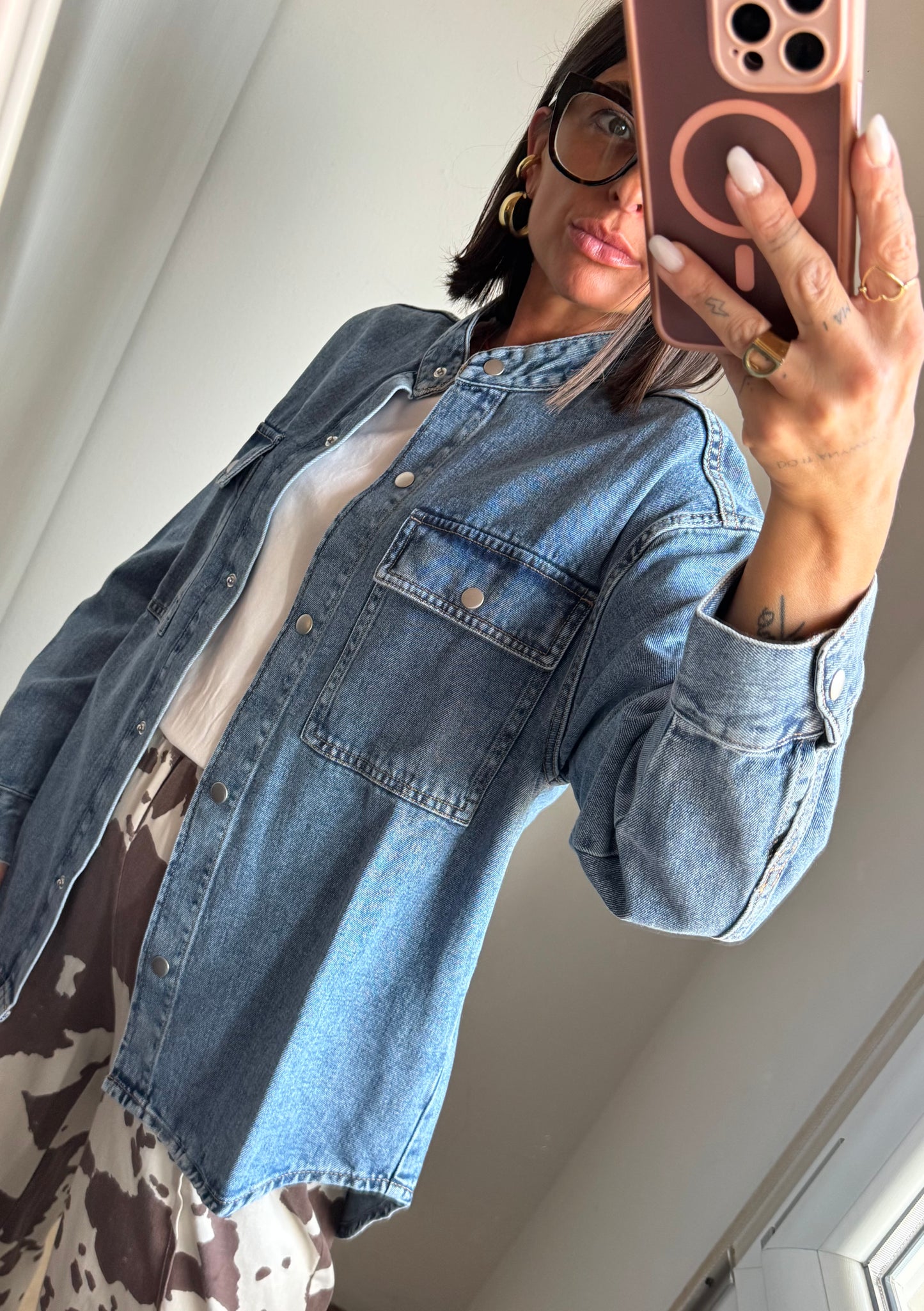 Giacca a camicia denim